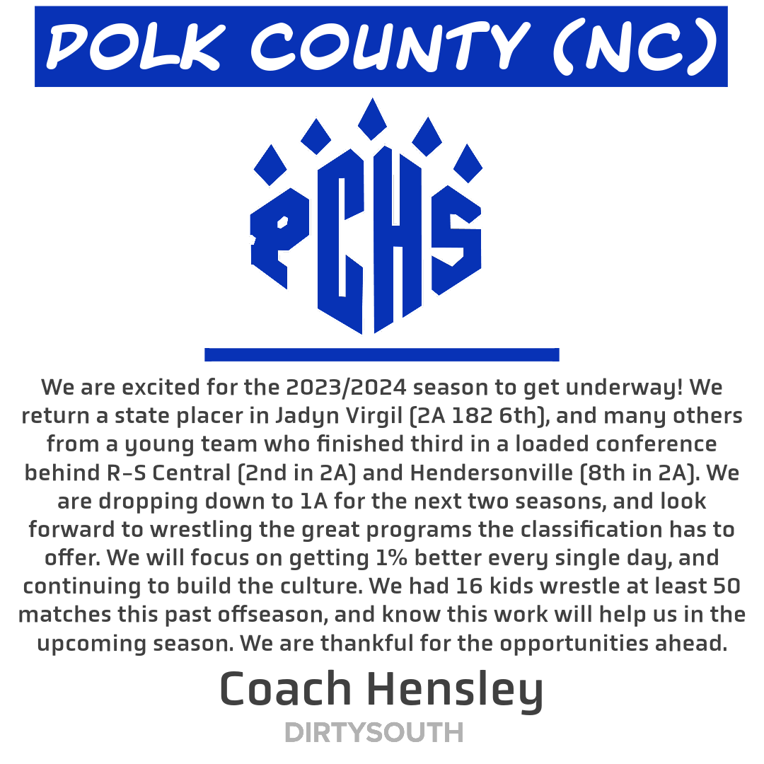 State of the Program Polk County (NC) — SEWrestle