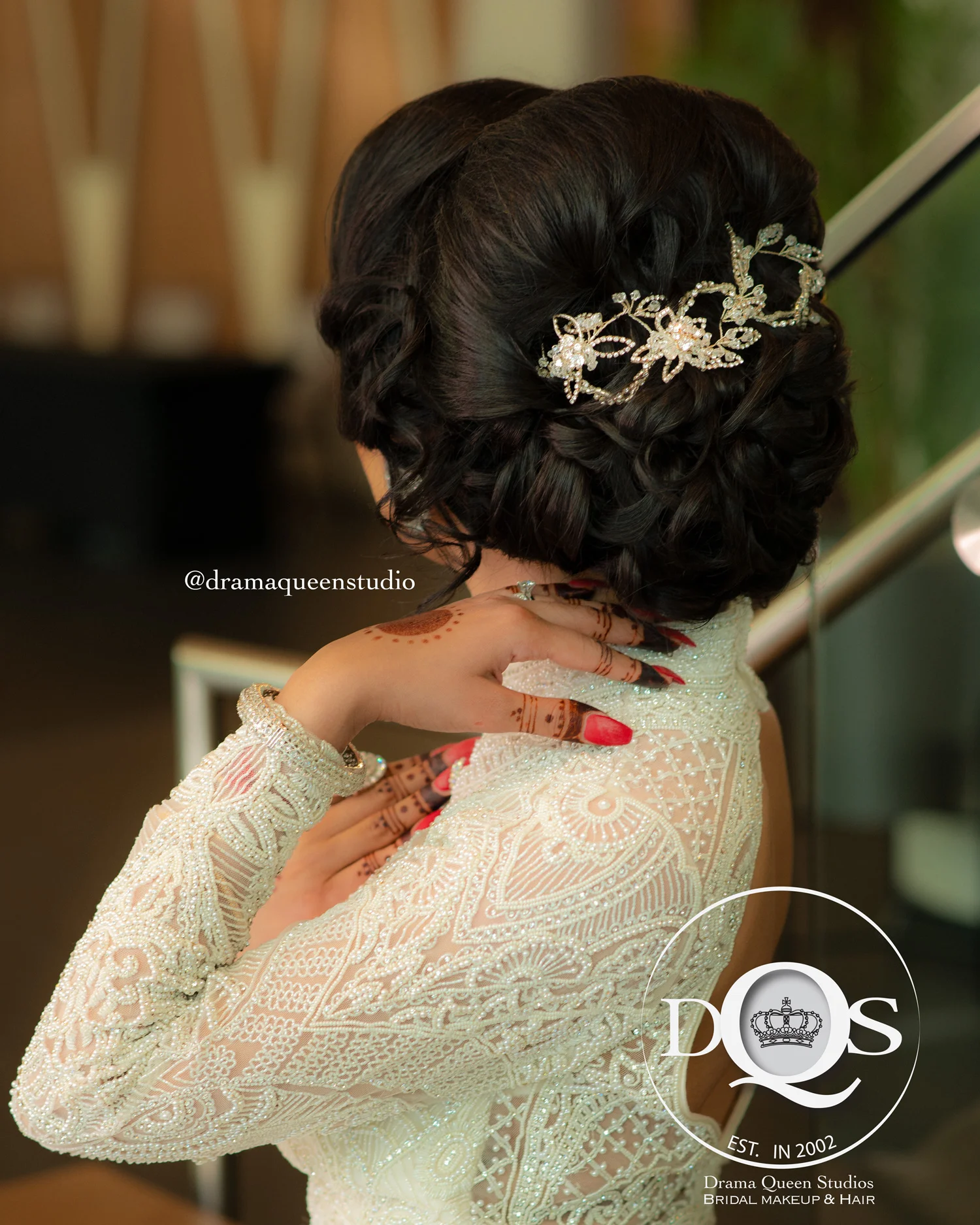 Komal's hair for Reception. Makeup, Hair, & Dressing Drama Queen Studios: Master Artists Kiran Purewal, Assited By Kelly K