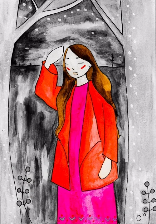 A watercolour with some interesting filters applied to give a burst of colour. 