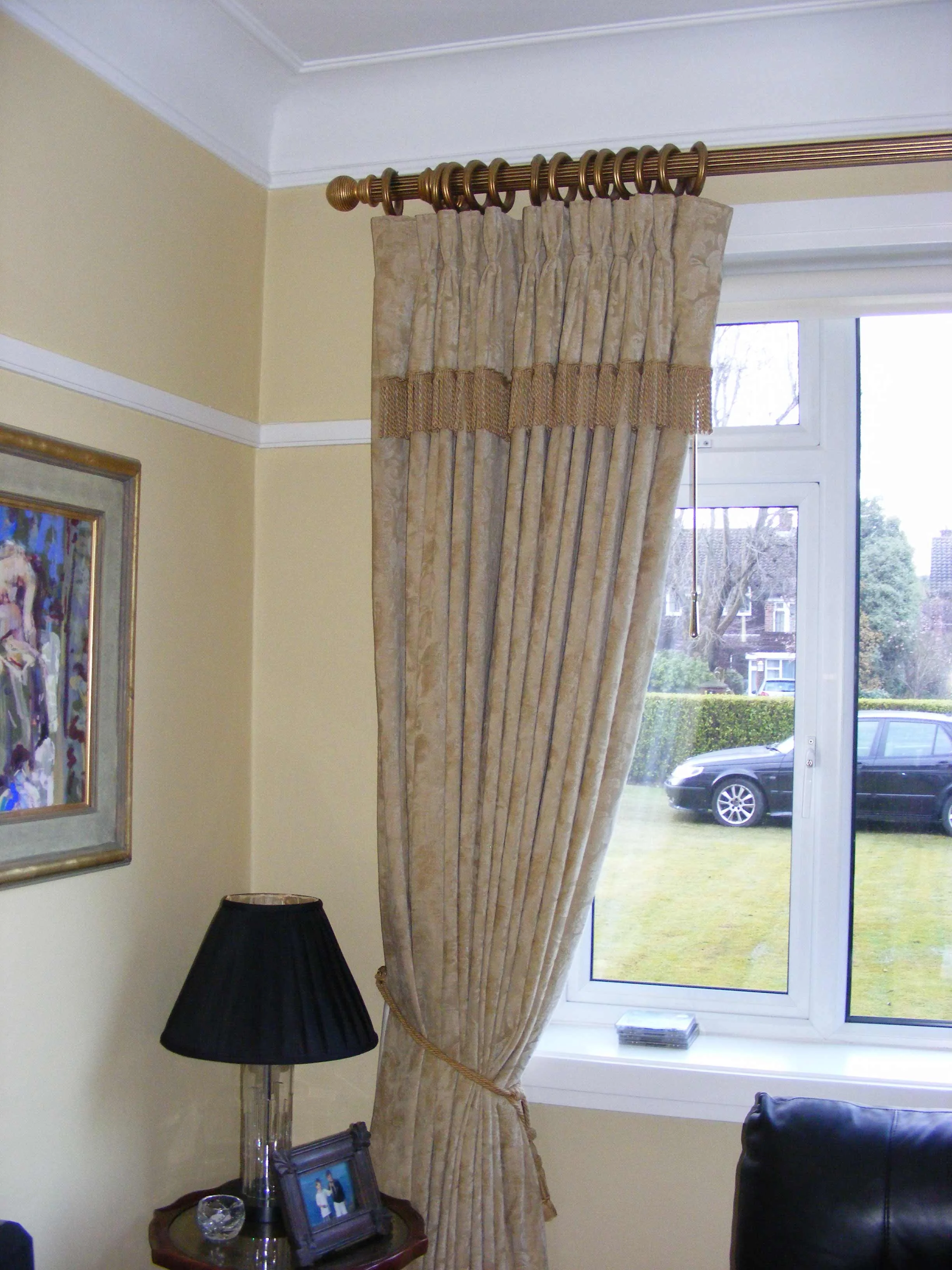 French pleats with fringe