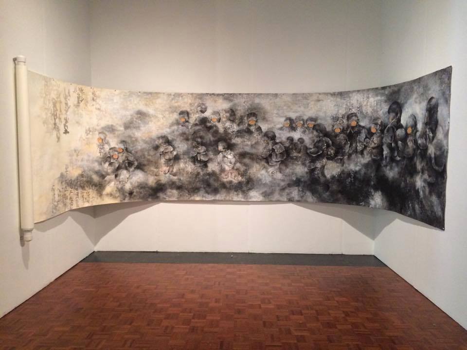 Let'em Eat Buns!, Mixed Media on paper, 5x20 ft, 2015