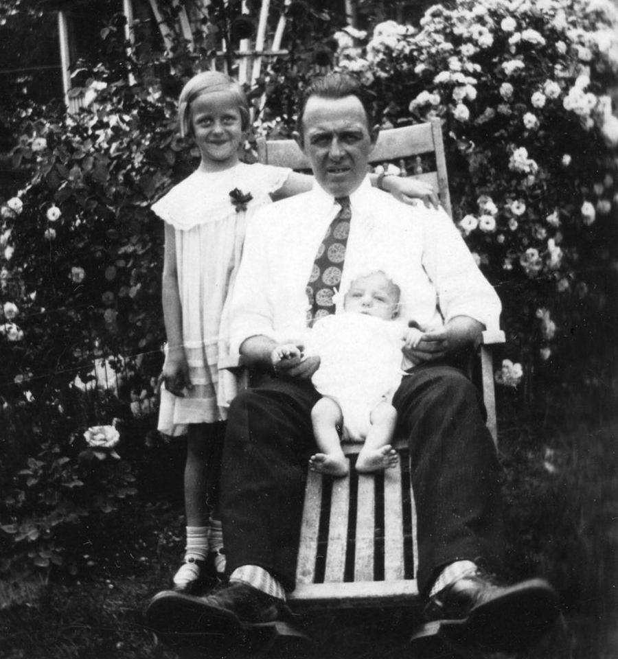 Charles Henry Volkman with his children Anna Corrine and Charles at their 3548 T Street home, 1931. Courtesy of Charles and Jutta Volkman.