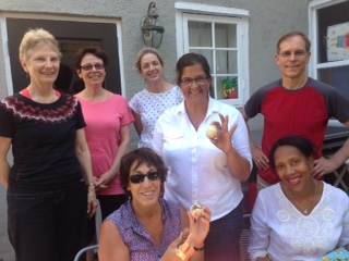 Meeting attendees with Kathleen Osore (in white button-down blouse). Photo by Amanda Lepof.