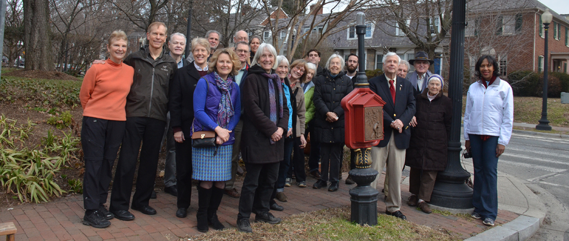 the completely restored shorty at its unveiling on february 20, 2016. Among those present at the ceremony who worked on the project were Linda brooks and Ross Schipper (far left), Jeannette murphy (front center, on grass), edgar russell iii (just right of shorty), dwane starlin (black hat, third from right), and rebecca peterson (far right).