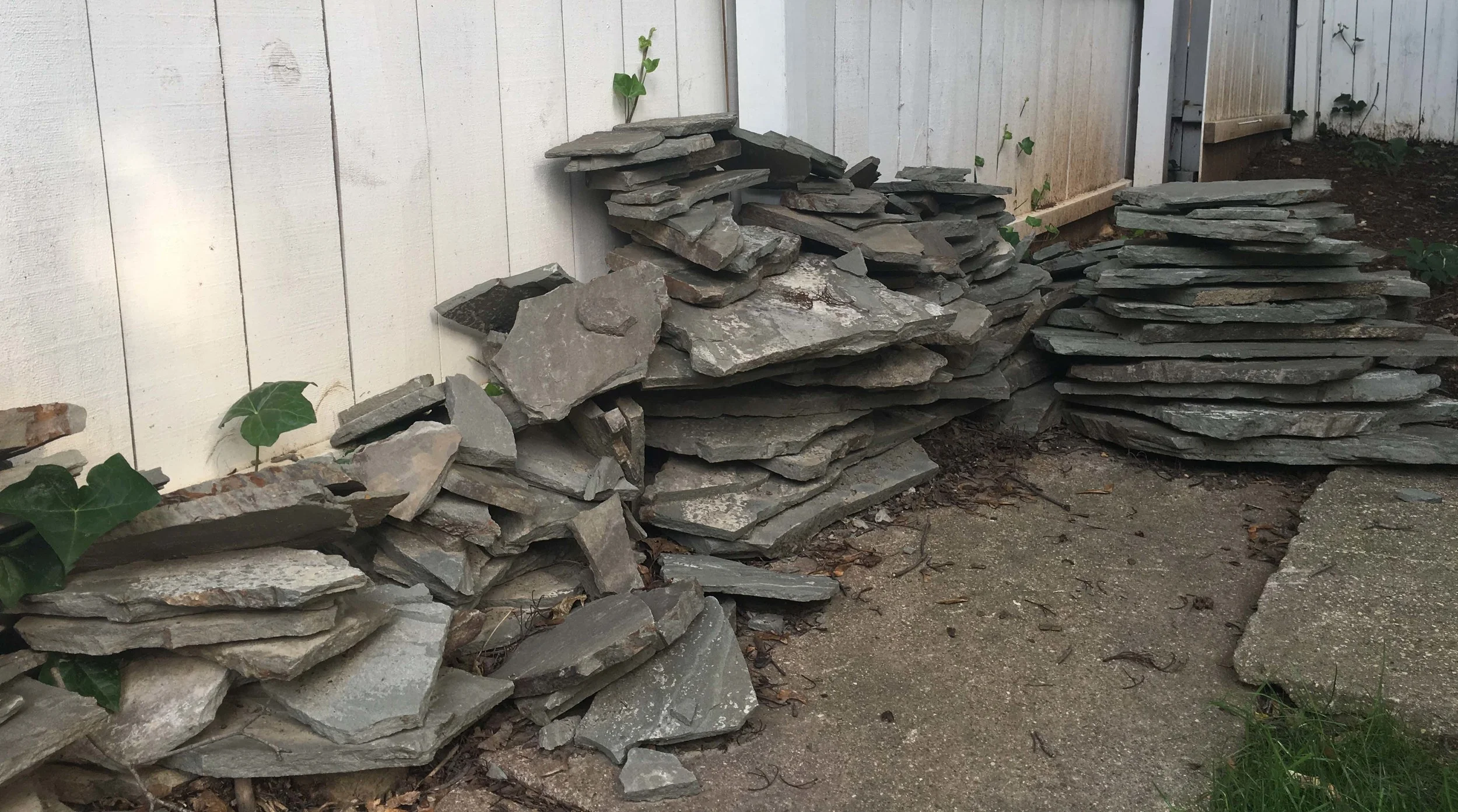 There are enough stones to build a 15-foot-long by 1-foot-high wall.