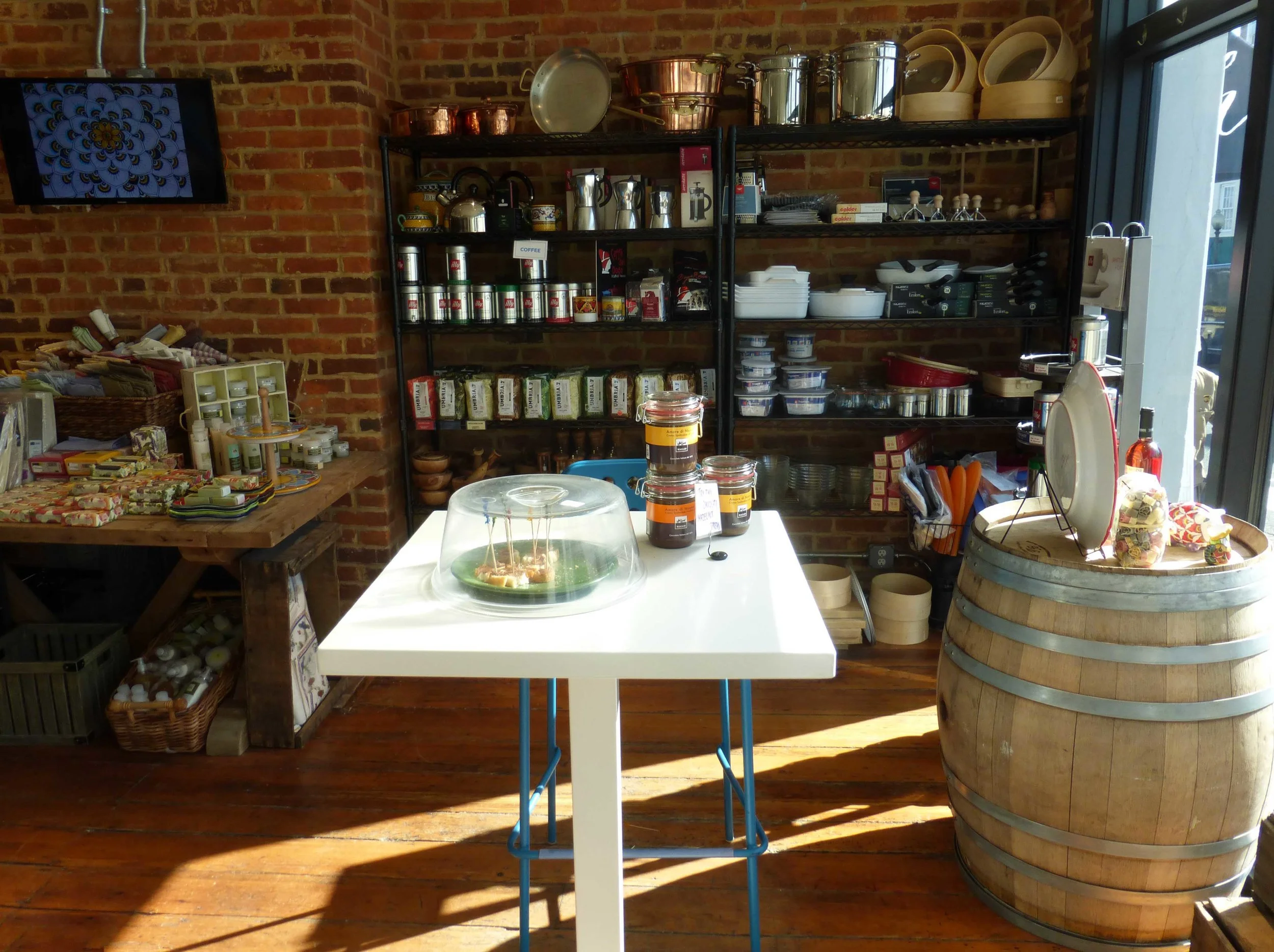 the front of the store is devoted to housewares and pantry items.