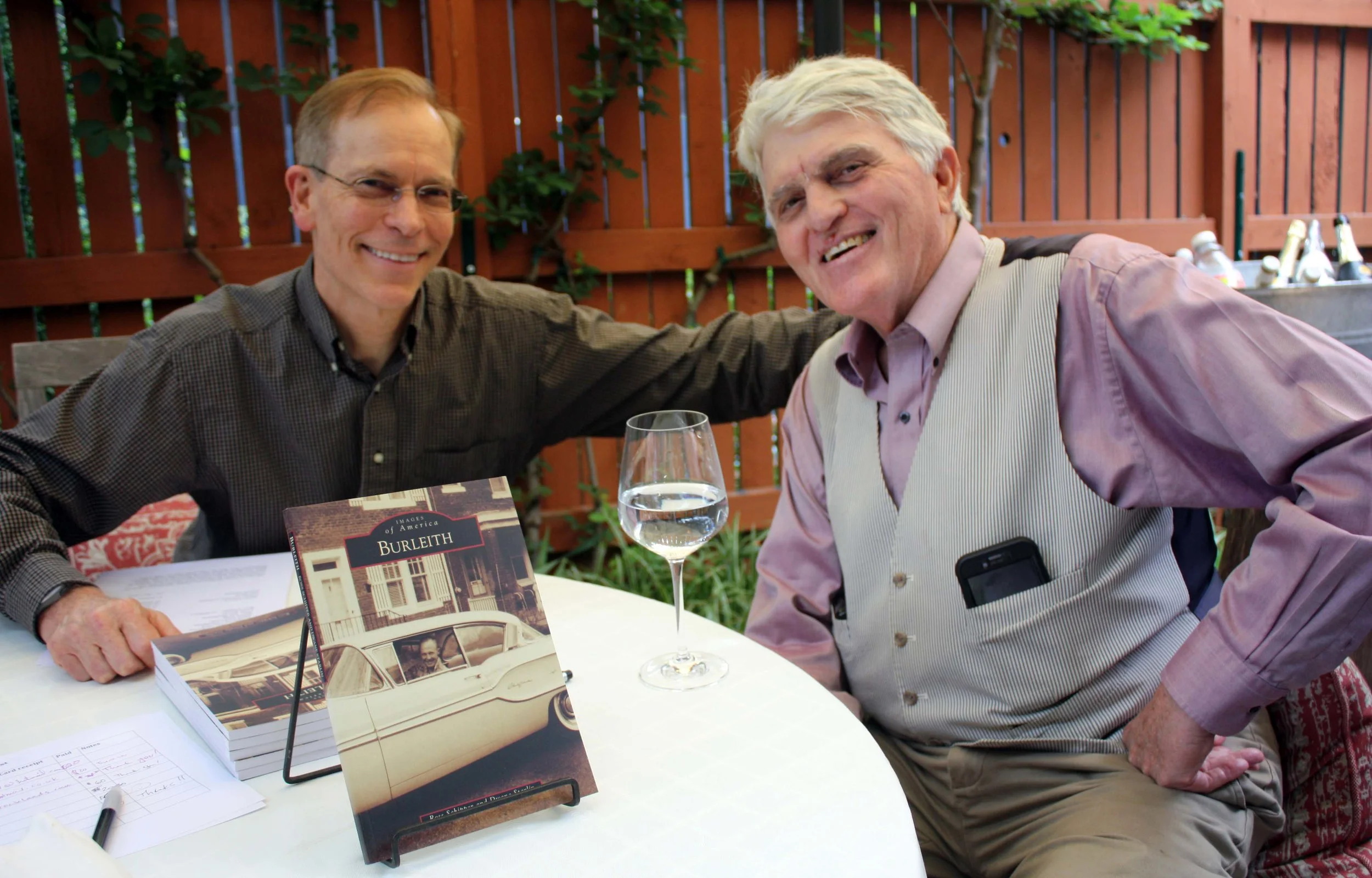 authors Ross Schipper and Dwane Starlin at the May 20 book reception. Click here for more photos. Photo by Ann Carper.