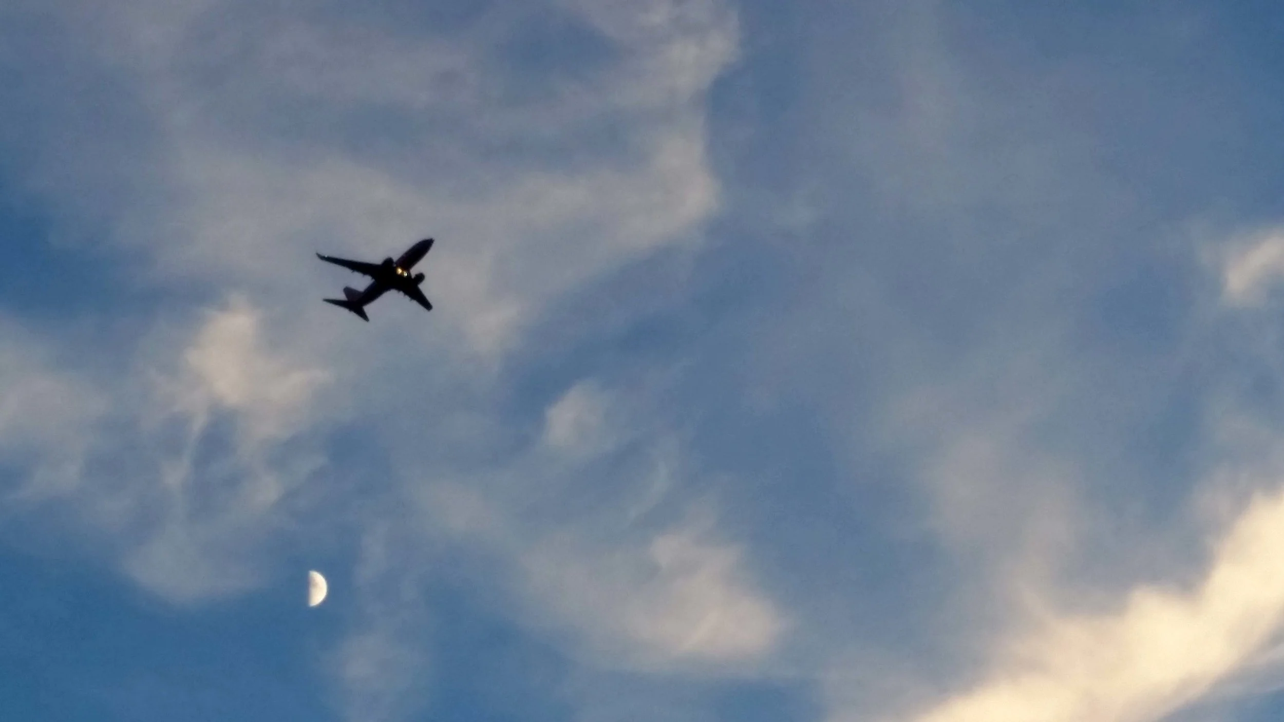 Plane from Reagan National flying past the Kennedy Center.