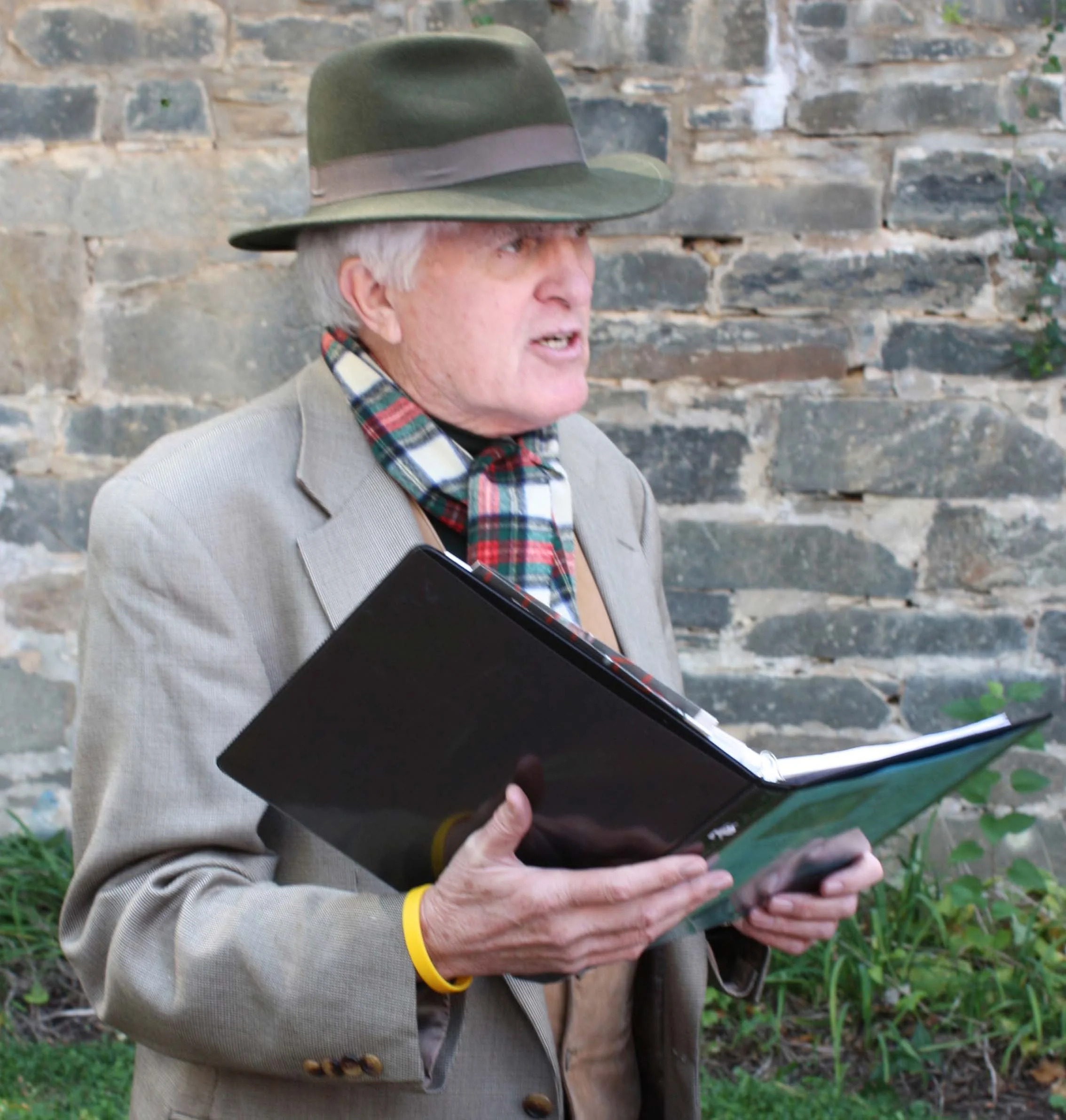 In addition to conducting tours and oral histories, Dwane Starlin also portrays real and imagined luminaries ranging from Mark Twain and Walter Cronkite to Scrooge and Santa Claus.