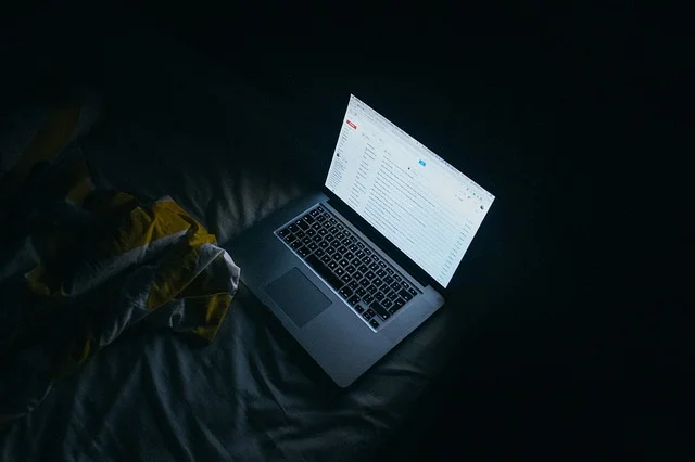 Researching by the light of the computer. Photo by Free-photos .