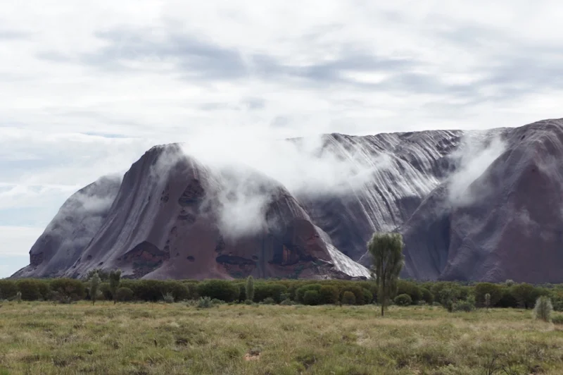 Mist over Uluru. Near the approach to Mutitjulu waterhole. © Janelle Trees 2017