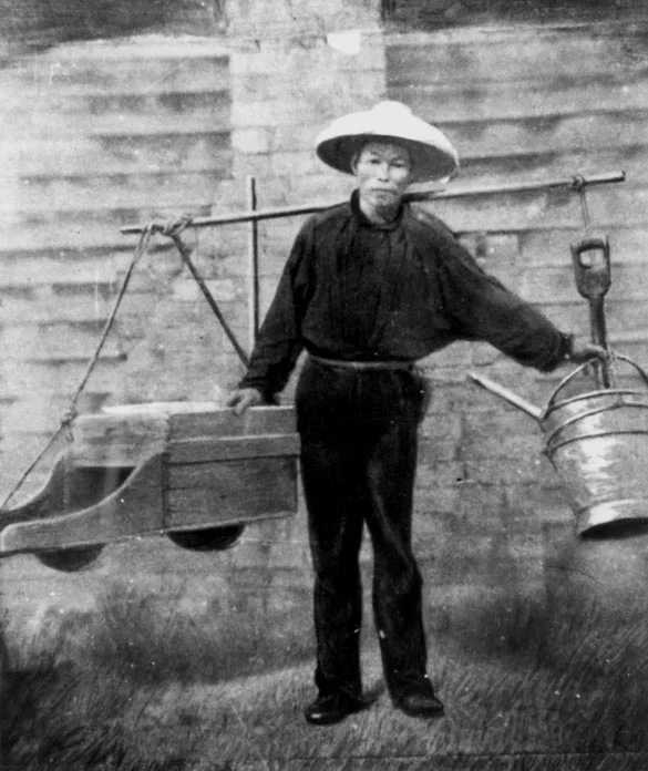 Chinese gold miner 1860's. Photo courtesy State Library of Queensland .
