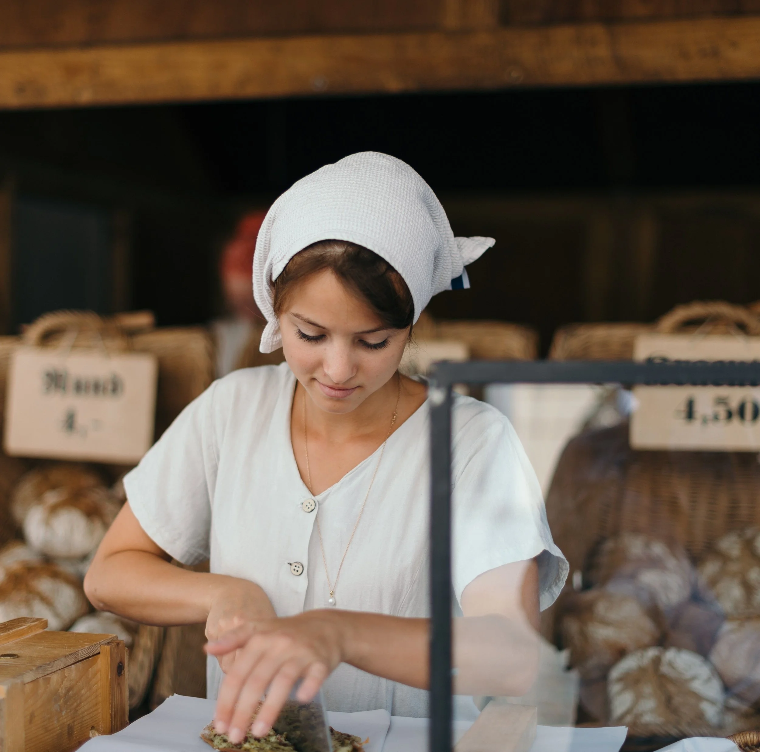 Not to be disturbed: the quiet professionalism of the bakery. Photograph by Roman Kraft .
