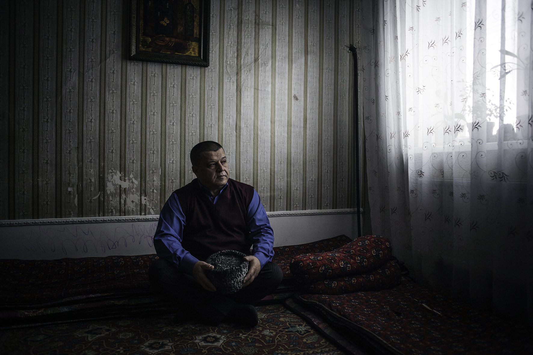Ali Hamzin. political leader of Crimean Tatar community, Bakhchissaray, Crimea, 2014