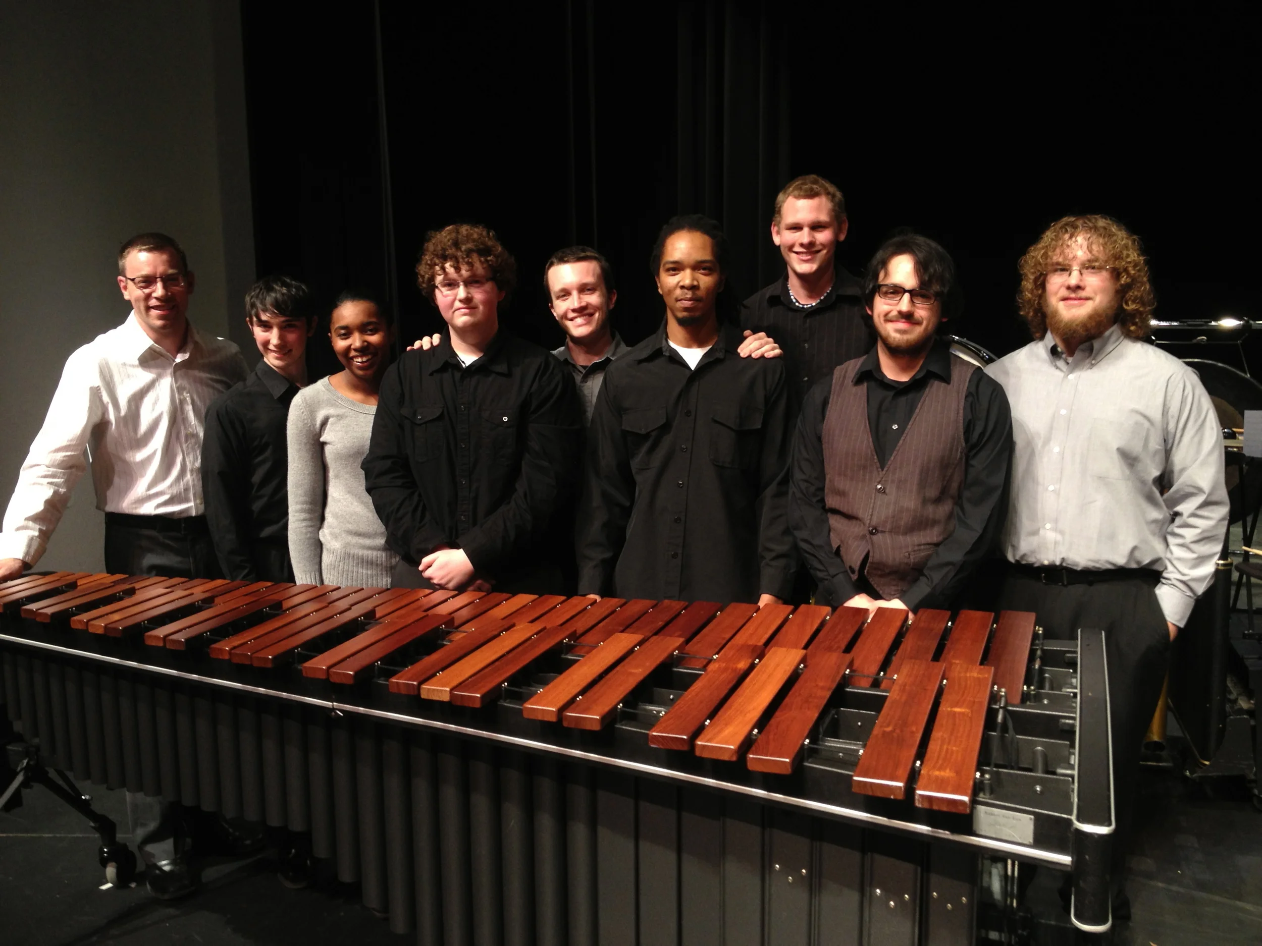 With the LATech Percussion Ensemble after a performance of Paul Bissell's "The Alabados Song"