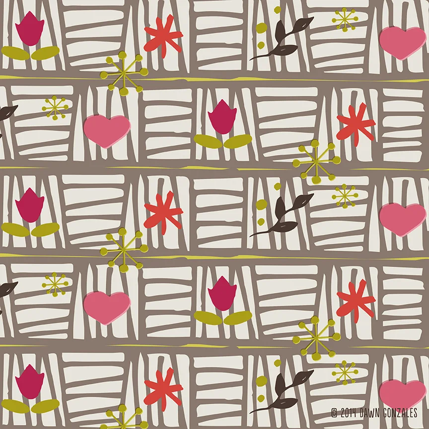 Retro Floral Grid