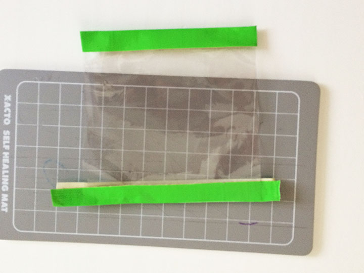 Two sides with taped edges