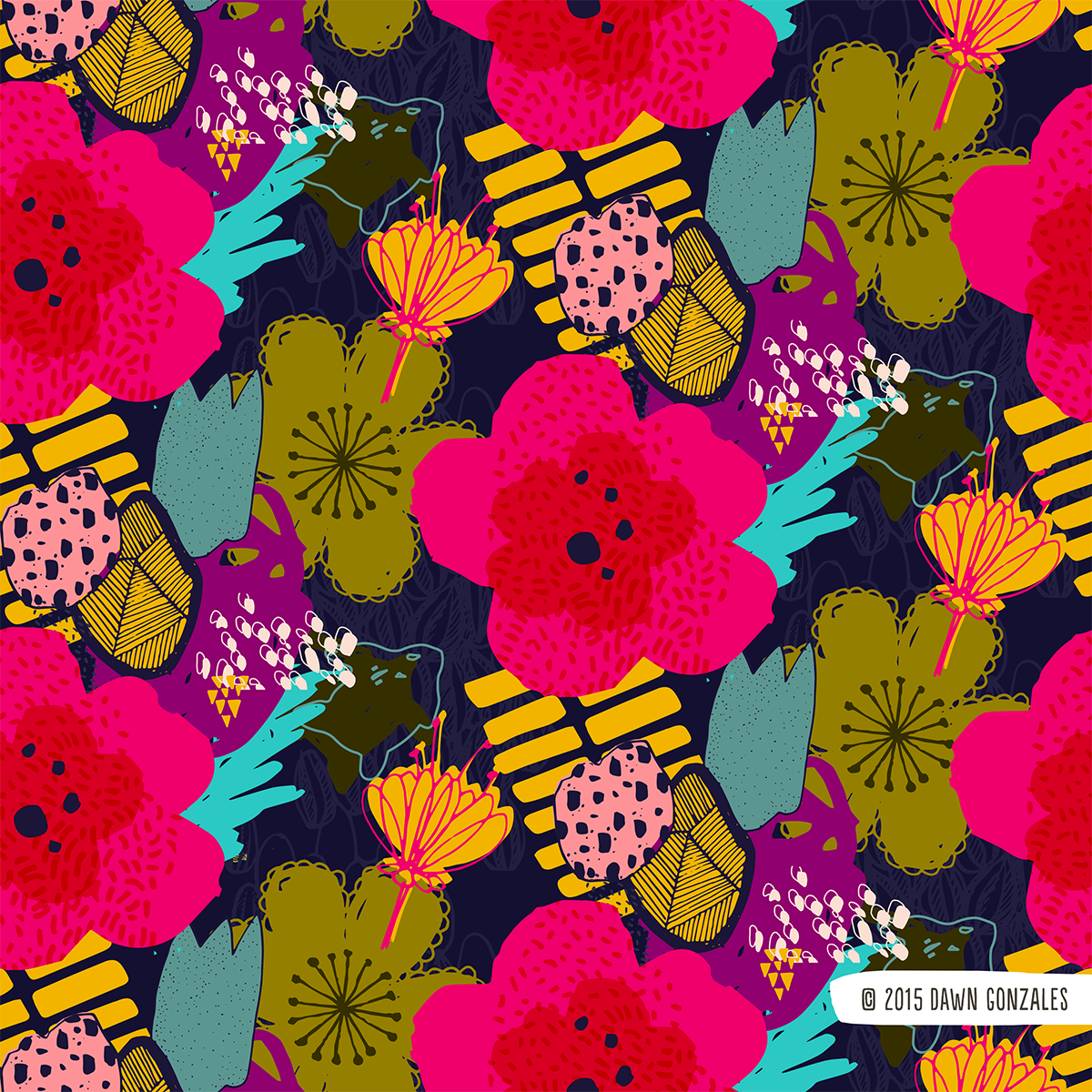 Bright Abstract Floral