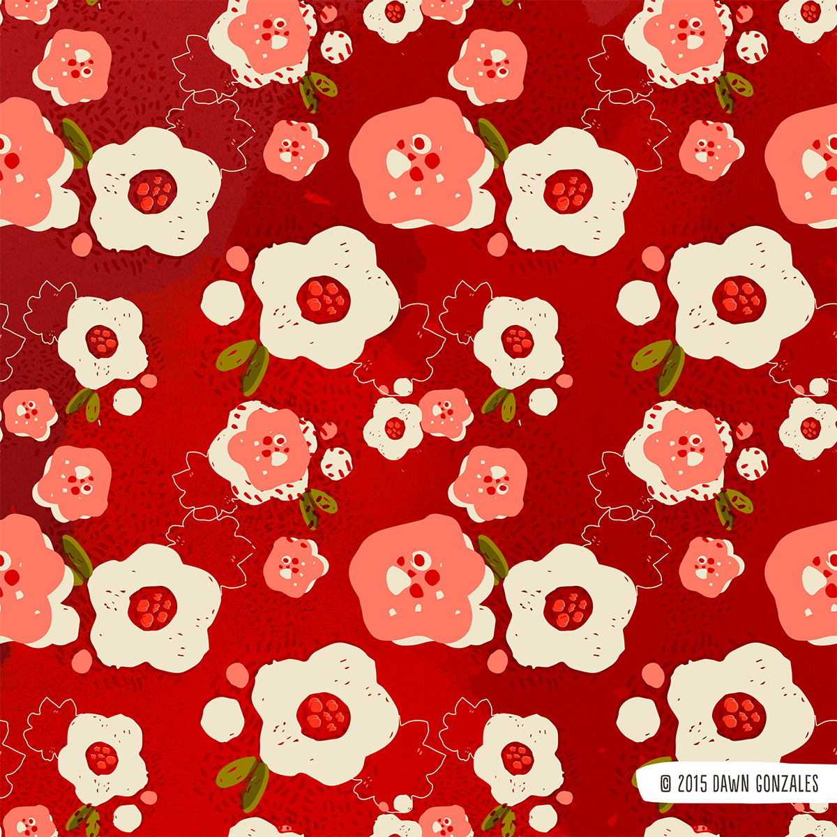 Red Tropical Floral