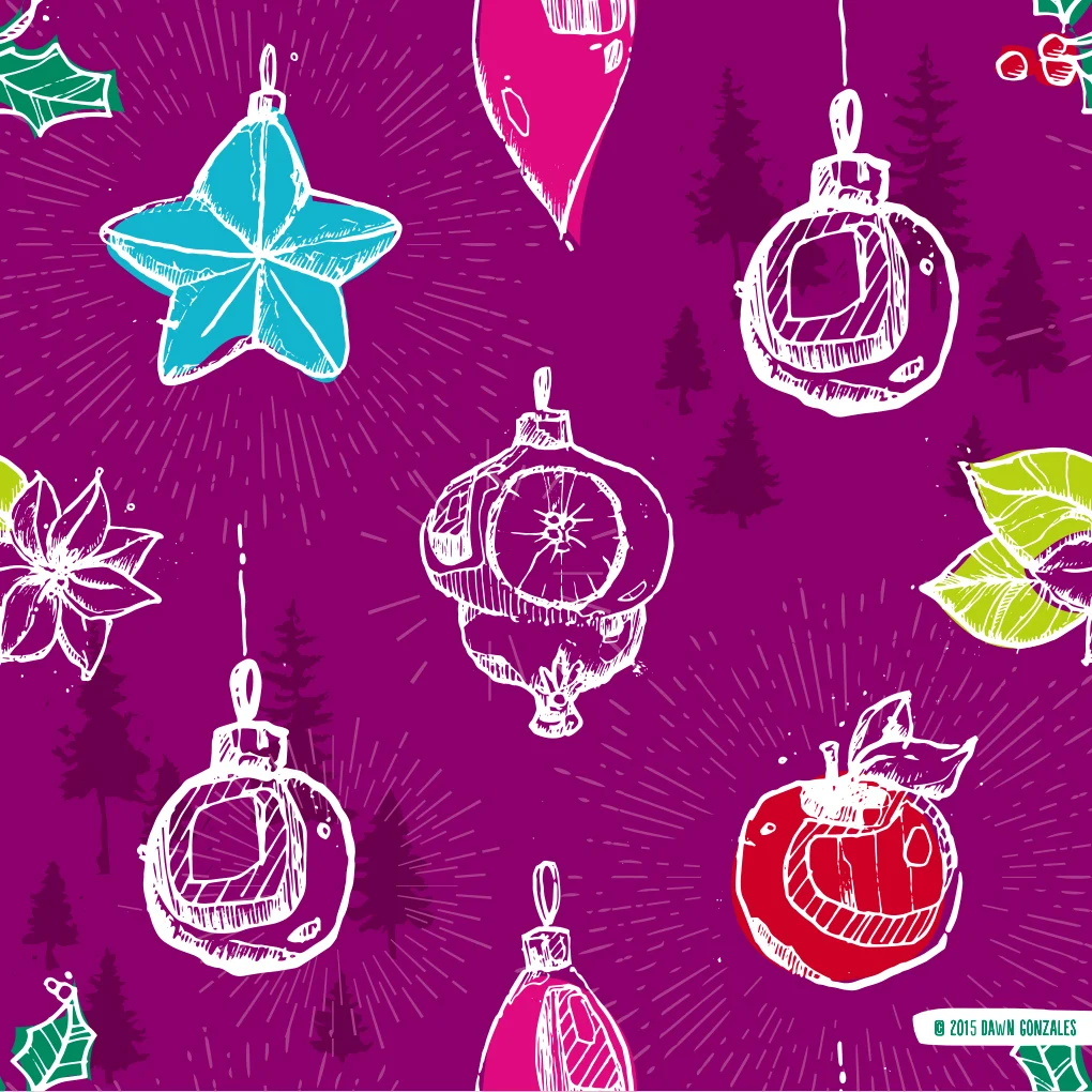 Purple Vintage Ornaments