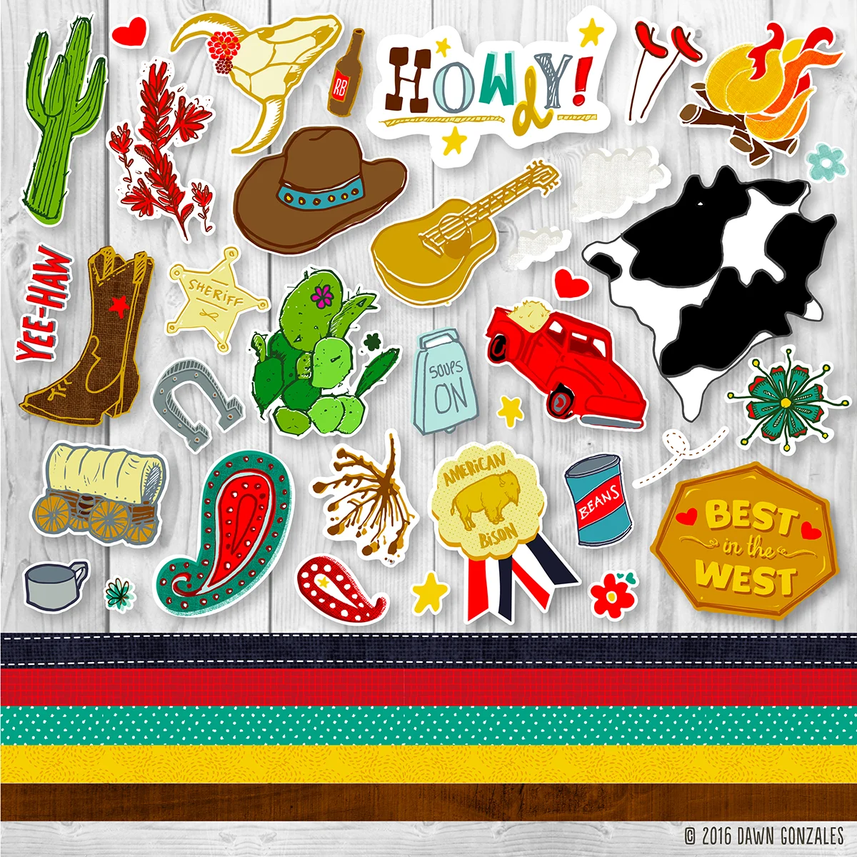 Western Stickers and Washi Tape