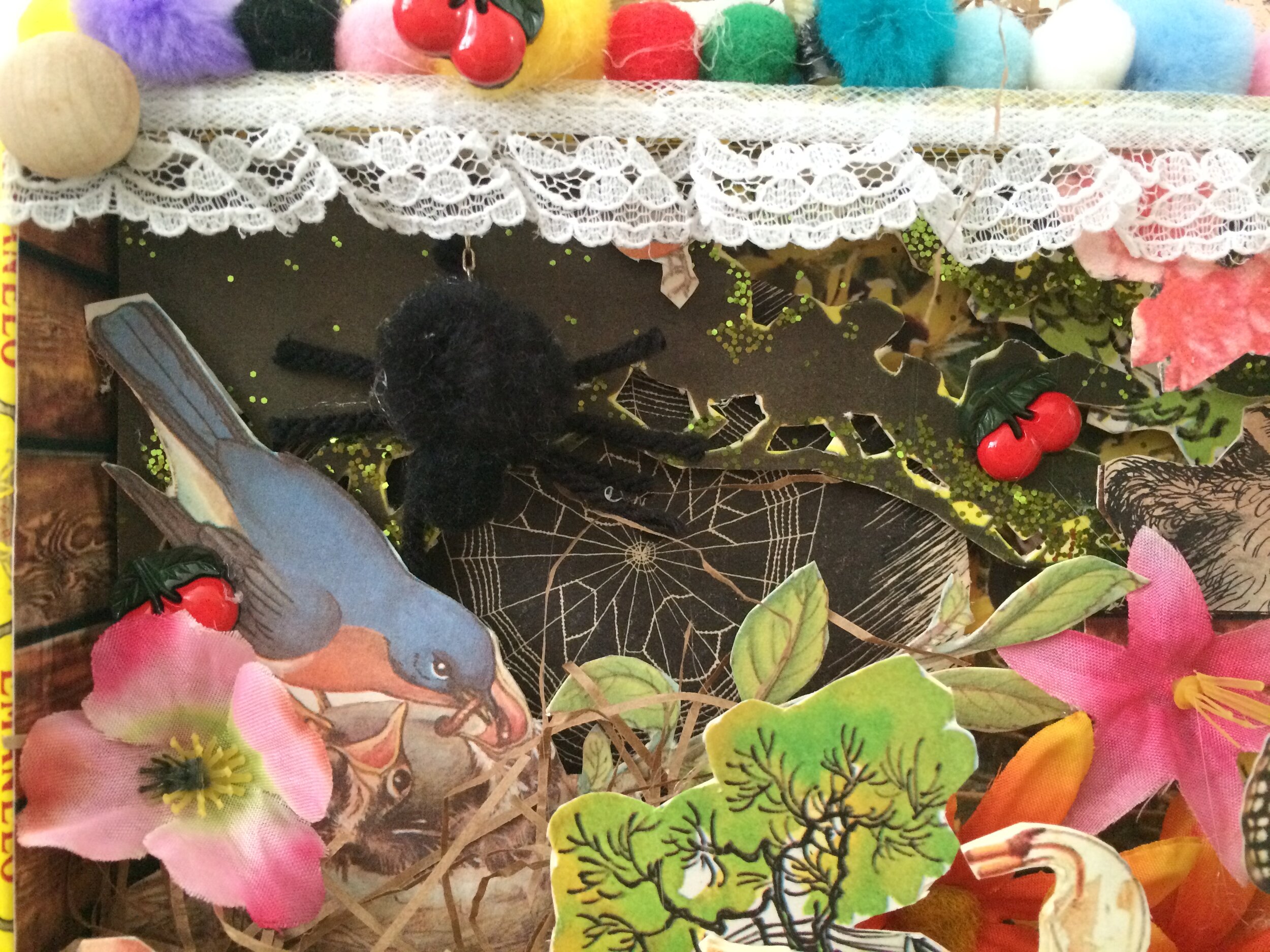 Detail - Charlotte's Web Cigar Box Diorama, 2015