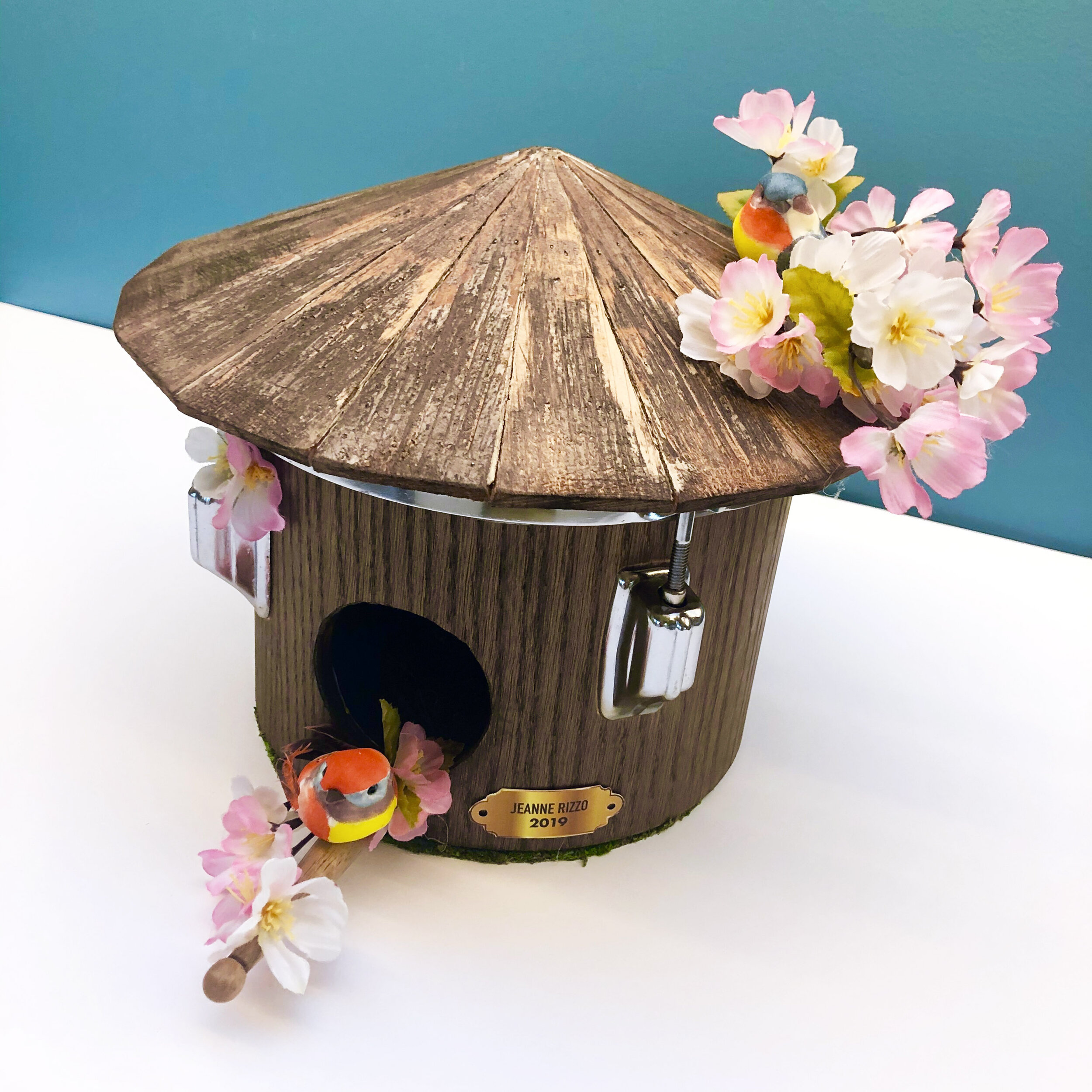 Drum Themed Birdhouse with Cherry Blossoms, 2019