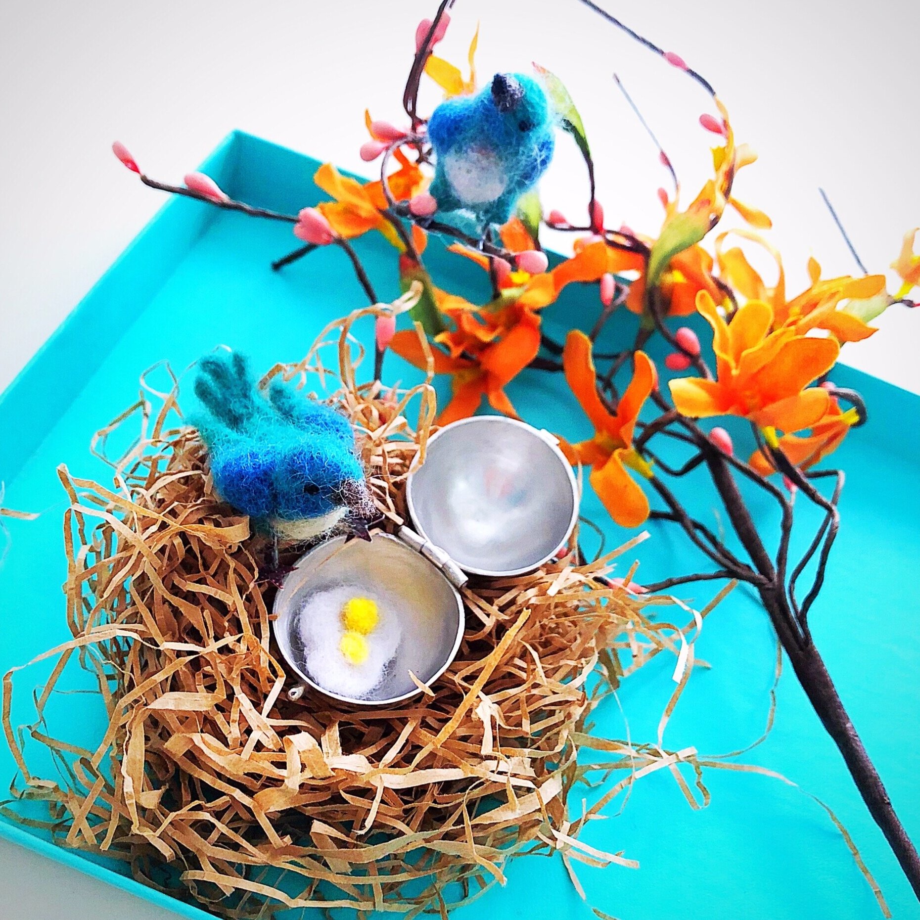 Blue Birds and Nest with Twins, 2018