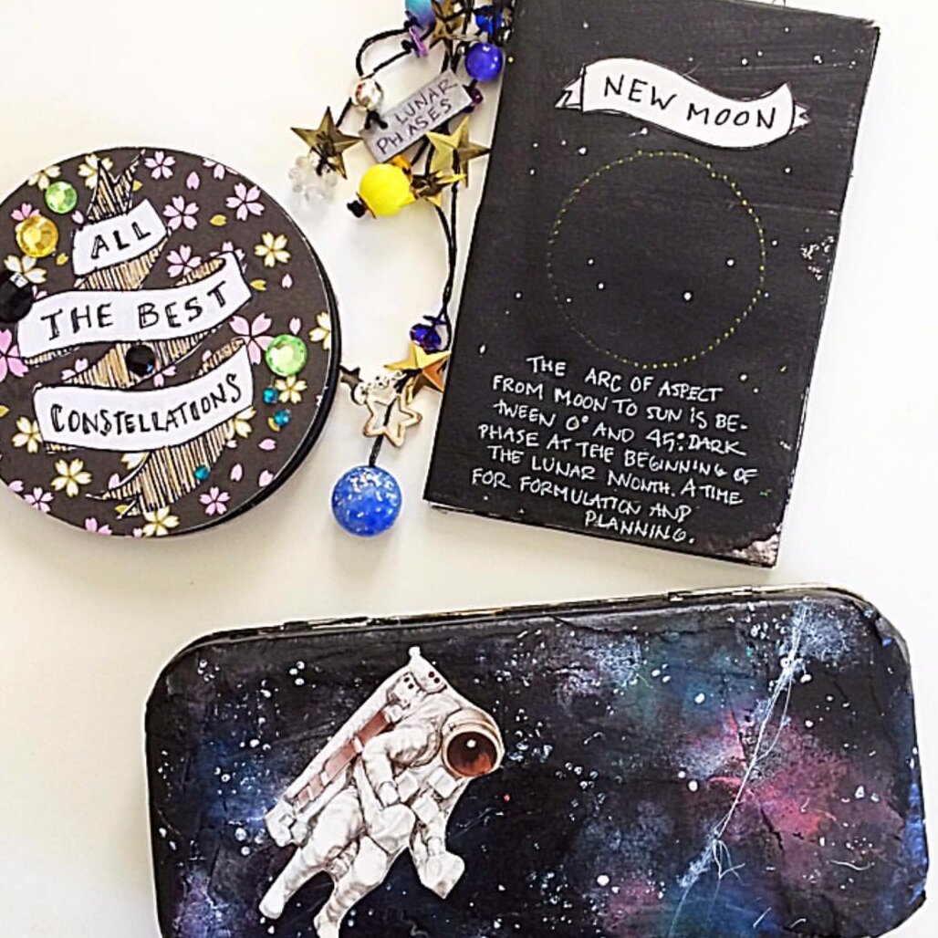 Space Science Compendium Artist Books and Solar System Diorama, 2015