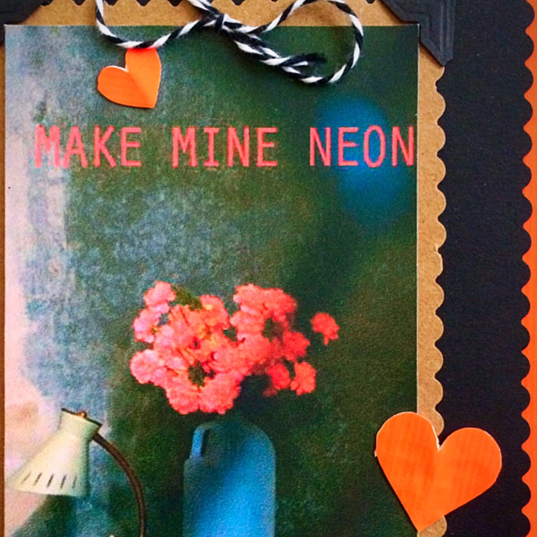 Make Mine Neon, Collaged postcard