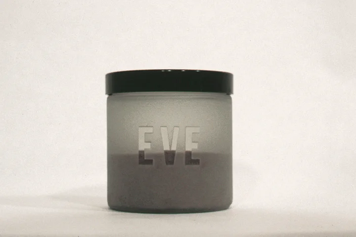 "Autobiographical Storms, Eve" 1998, sealed glass container, locational sample of sand and ocean water