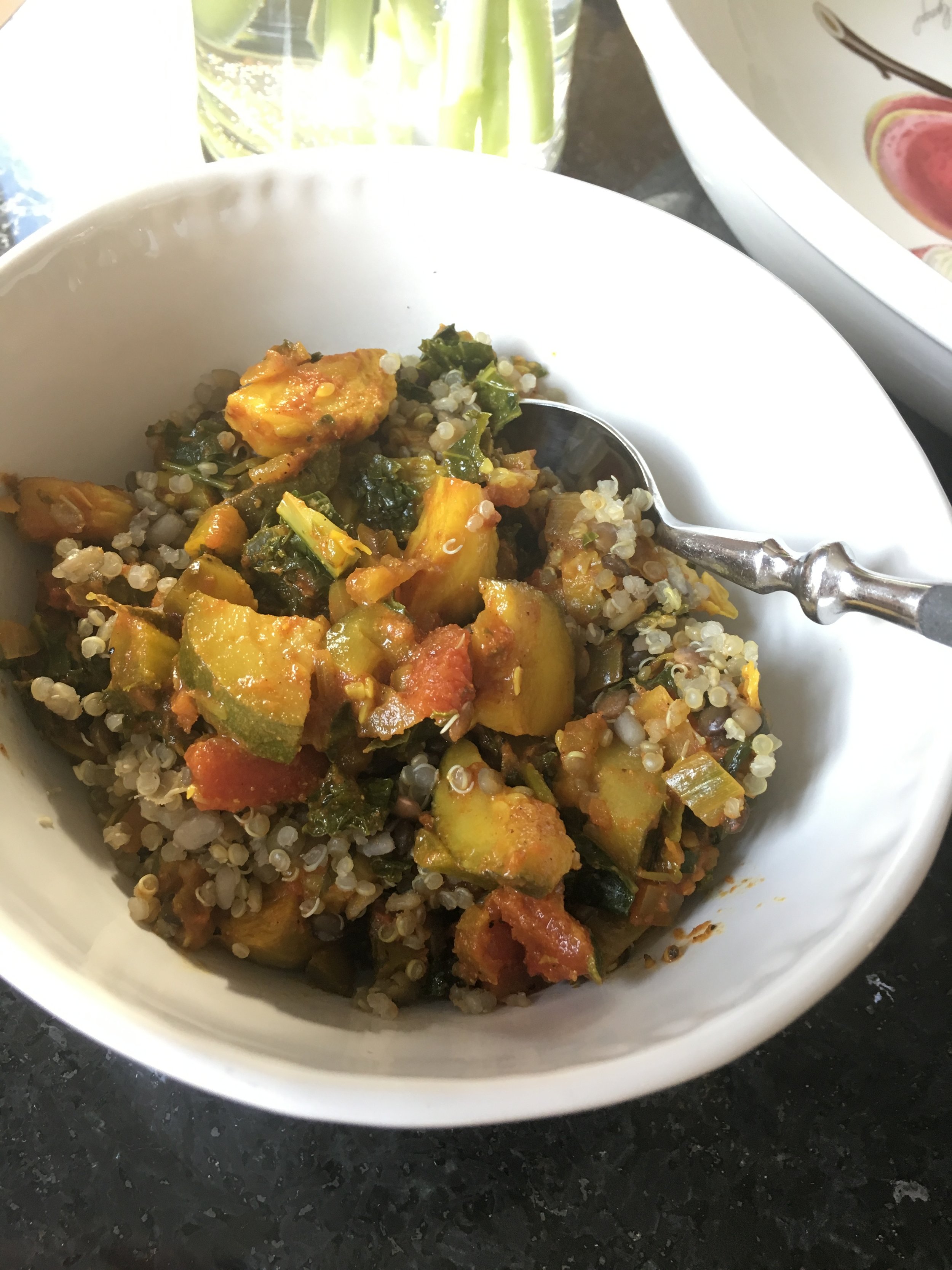 Quinoa, Lentil and Vegetable Yum in a bowl