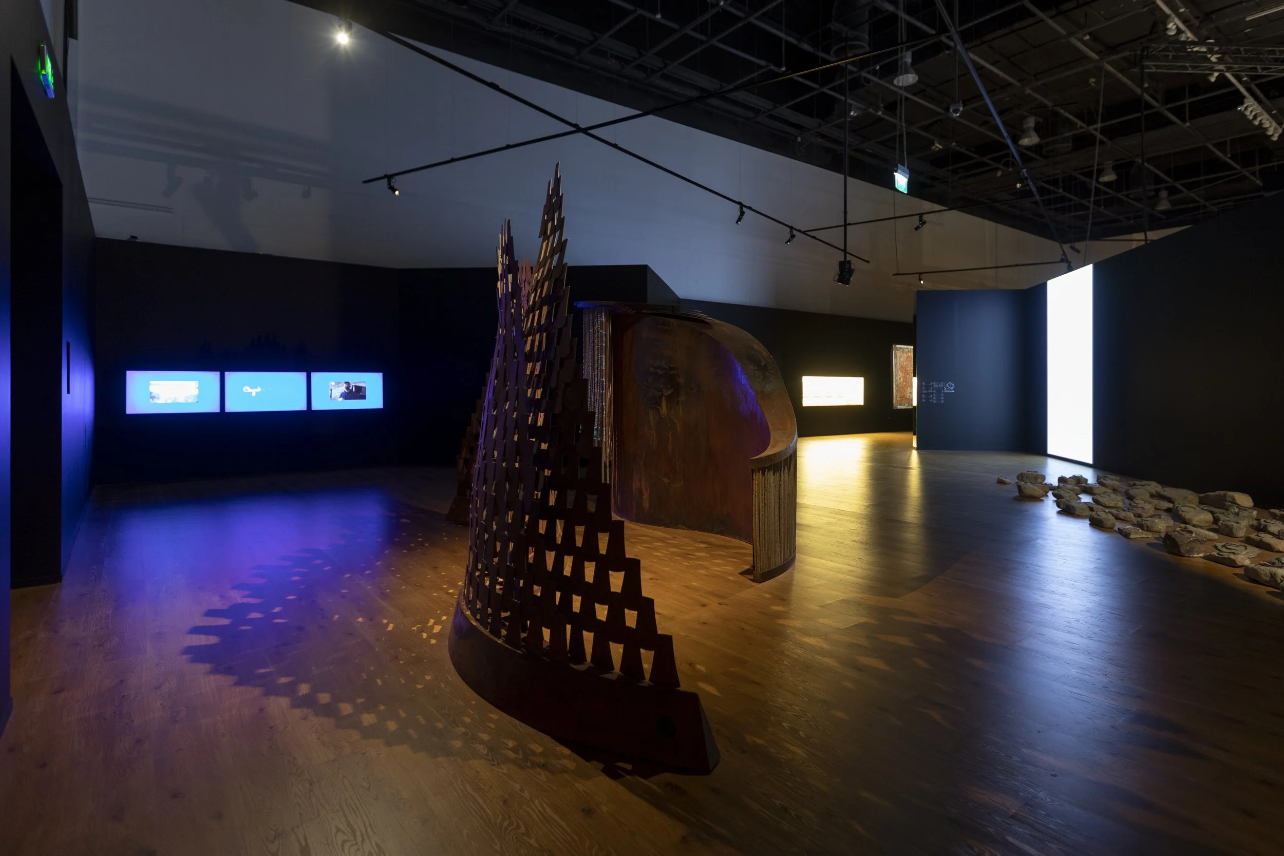 Azza Al Qubaisi, IDENTITY (2021). Mild steel, yered, sadu, telly and saaf, dimensions variable, ph credit ADMAF(3).jpg