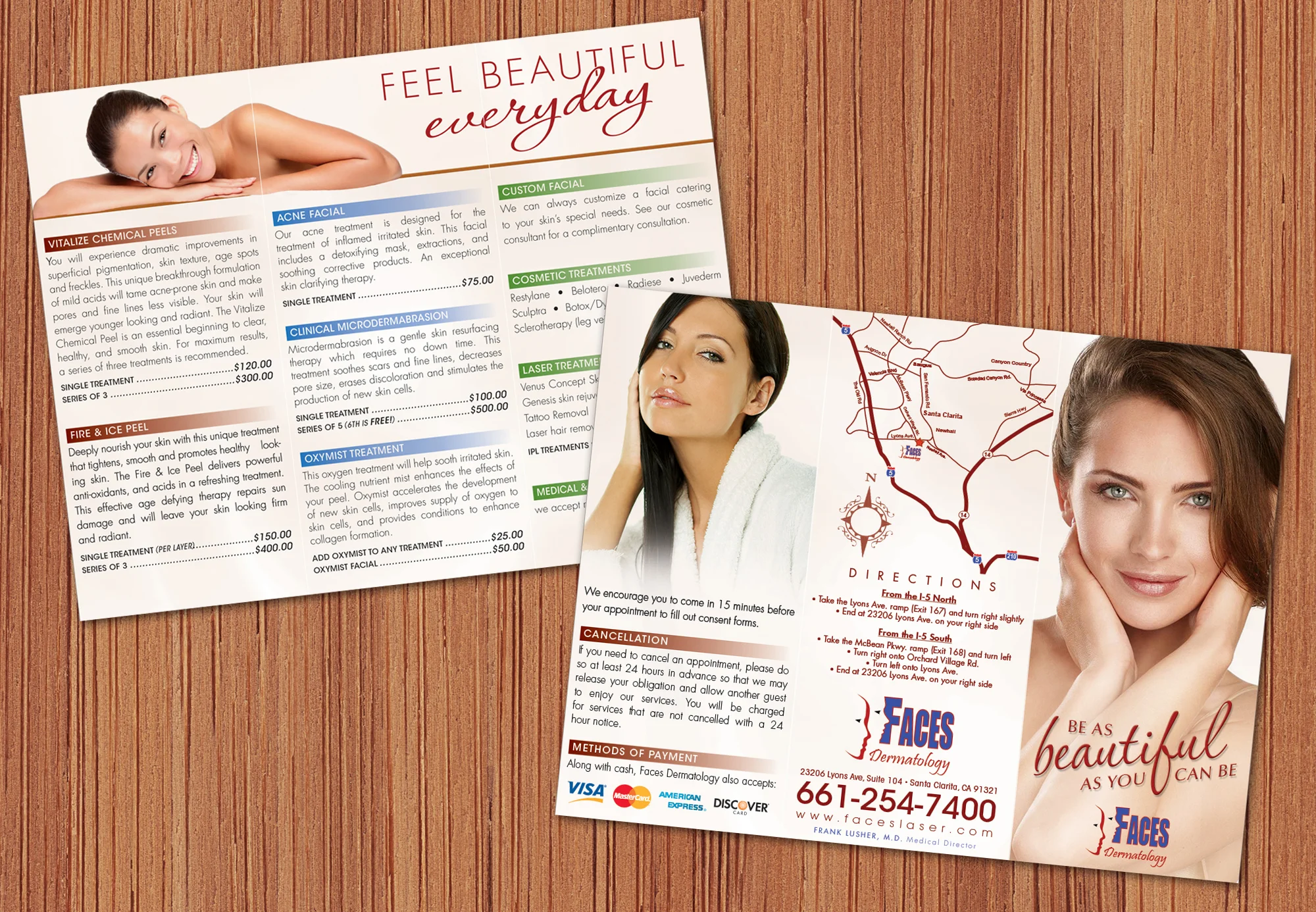 Faces Dermatology Tri-fold Brochure