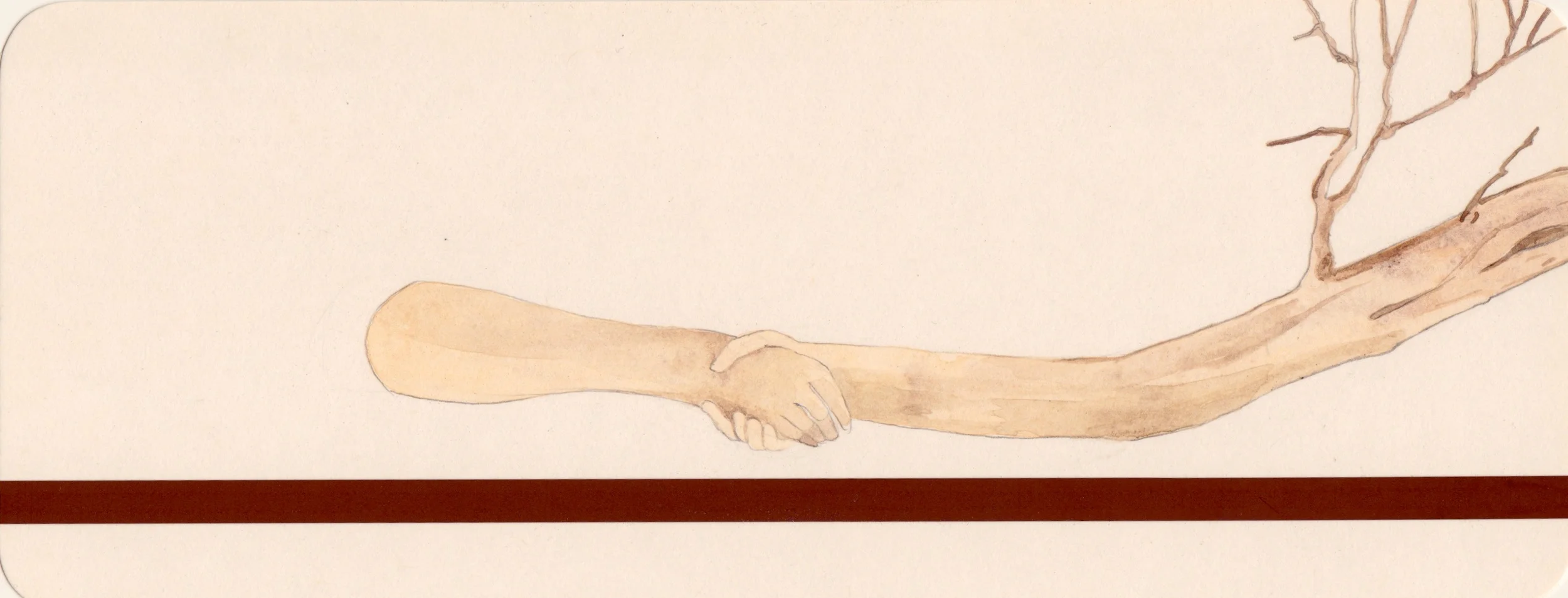  watercolor on califone magnetic card 