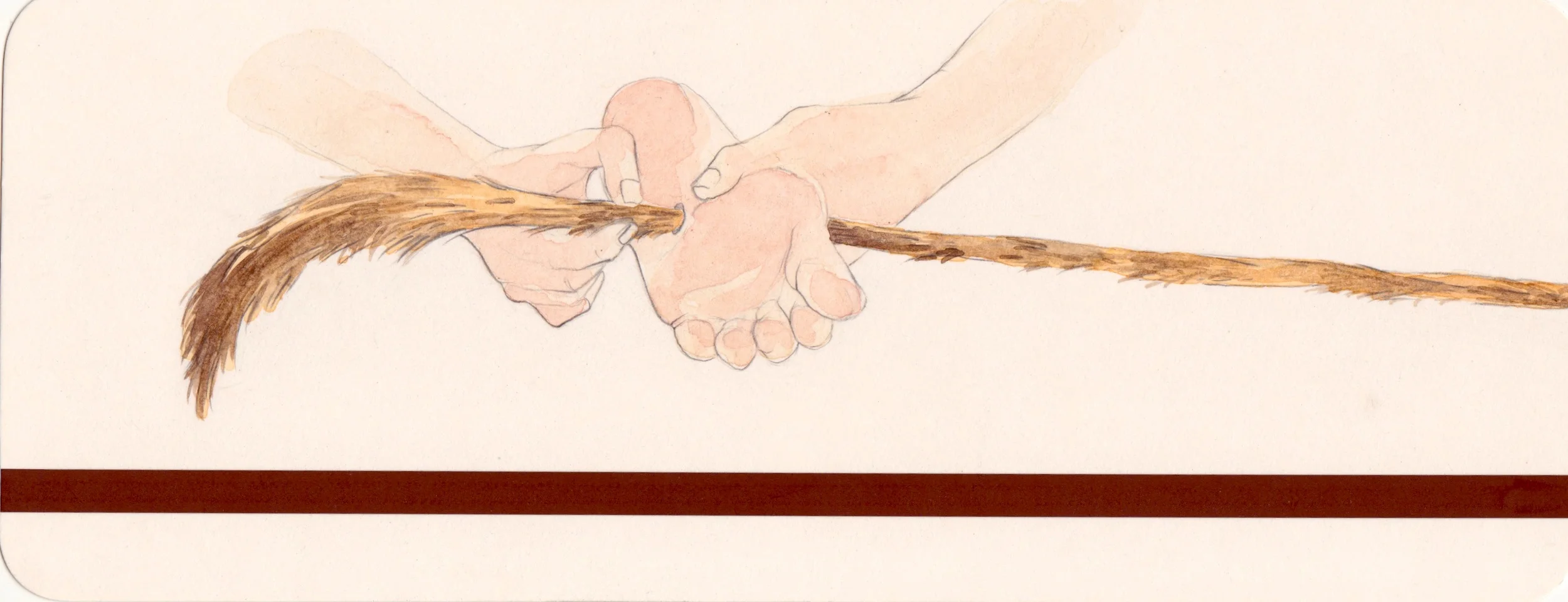  watercolor on califone magnetic card 