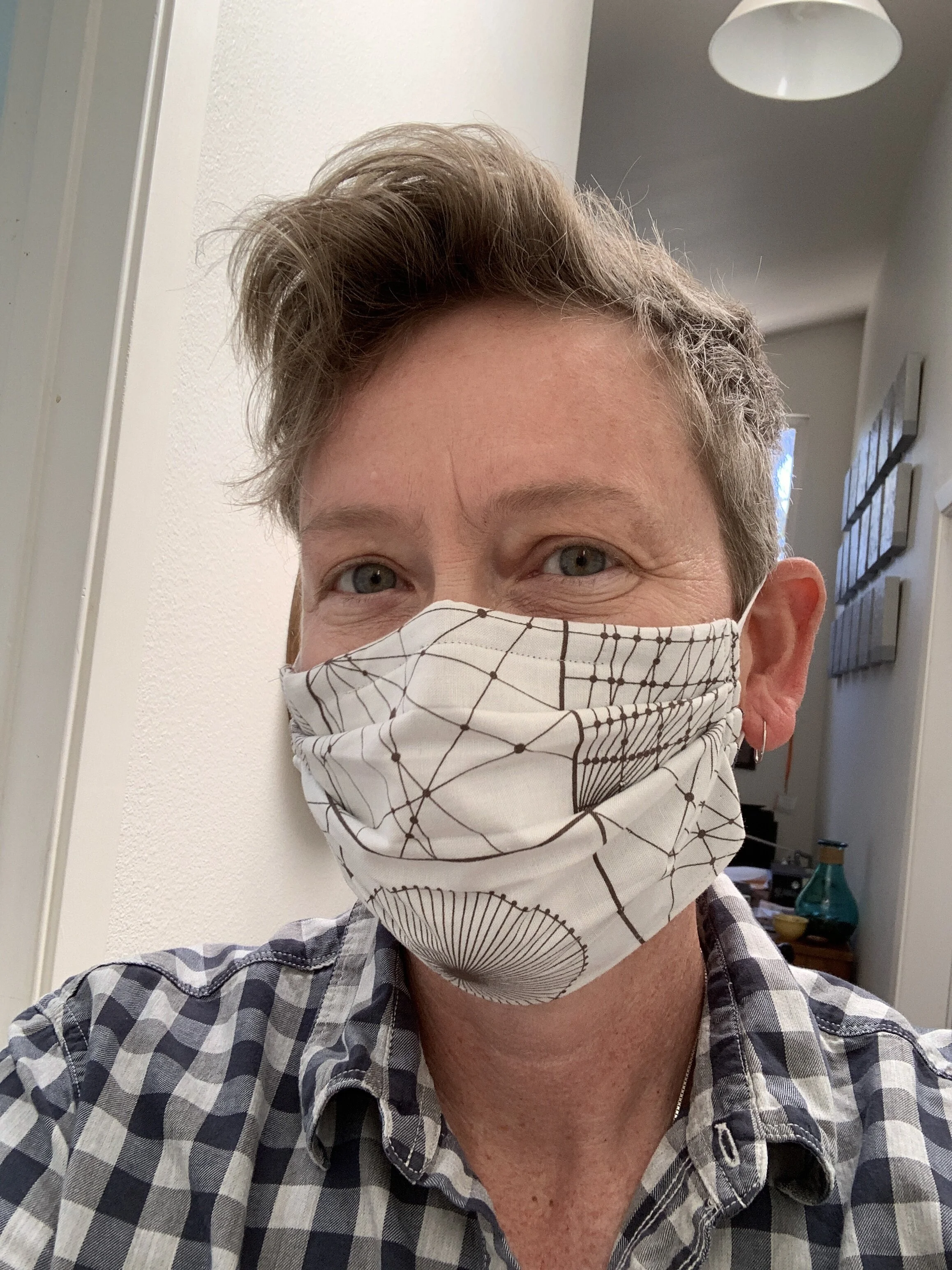 RN Ringley with face mask diy homemade cloth ear loops