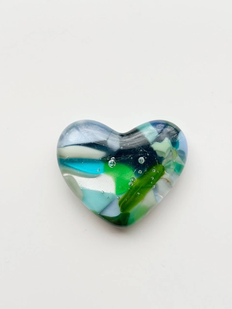 Small Pocket Heart // green + blue