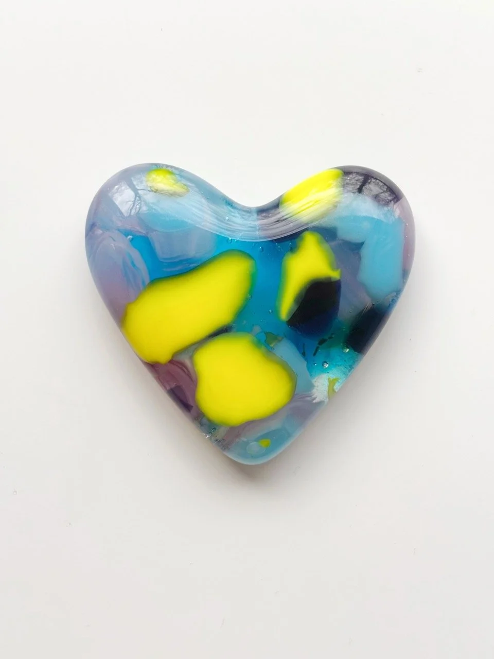 Large Pocket Heart // blue + yellow