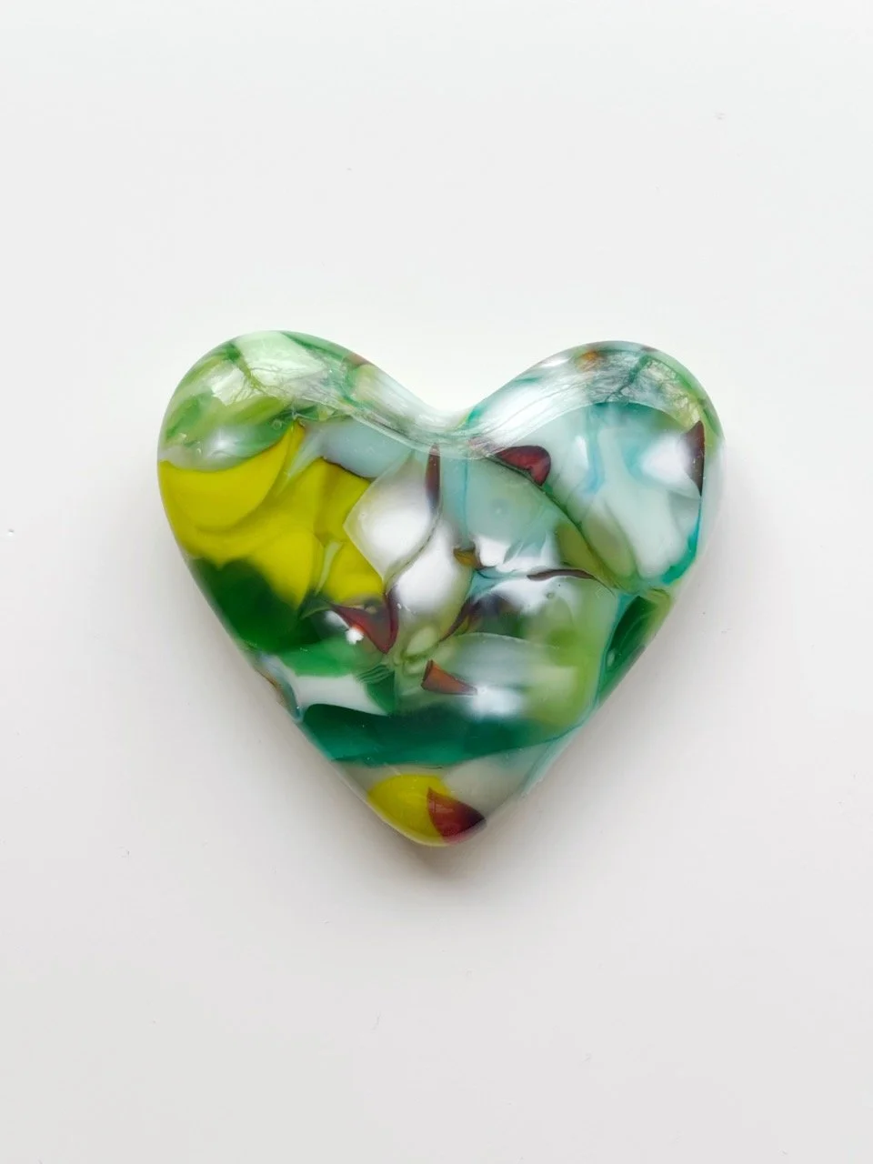 Large Pocket Heart // green + white