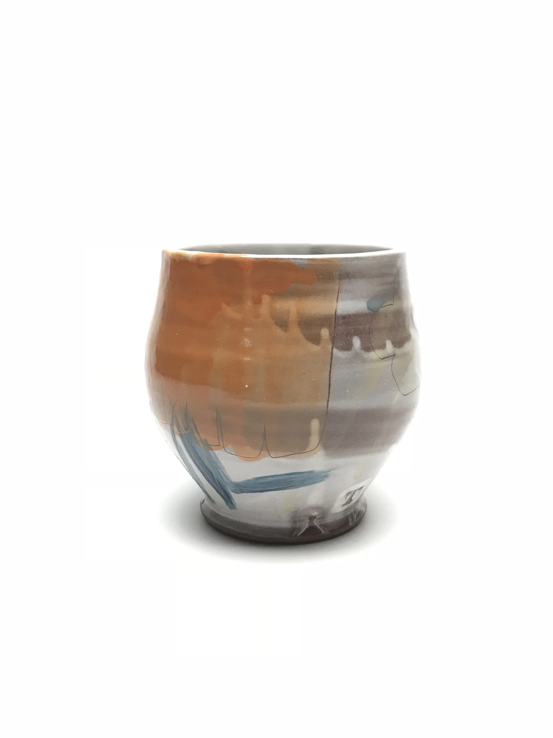 Teabowl Earthen Red Clay, Slips, Underglaze Glaze 