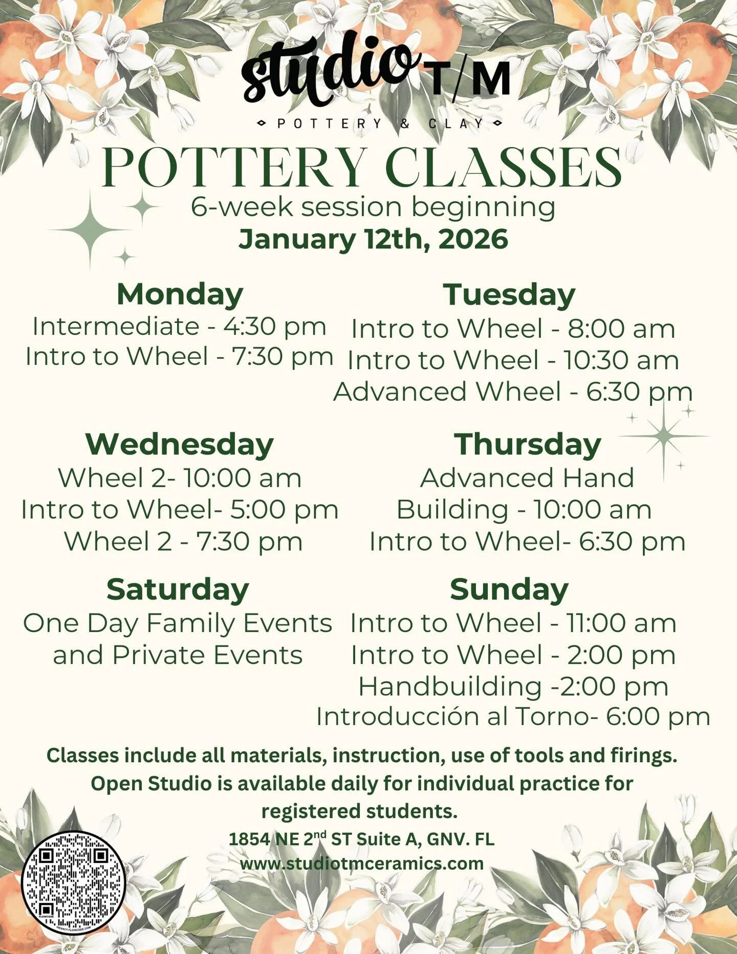 We&rsquo;ve got just what your favorite maker wants for Christmas!! Sign them up for a pottery class in our January session! Lots of days and time options available! We can&rsquo;t wait to see you at the studio in a new year! 

#gainesville #gainesvi