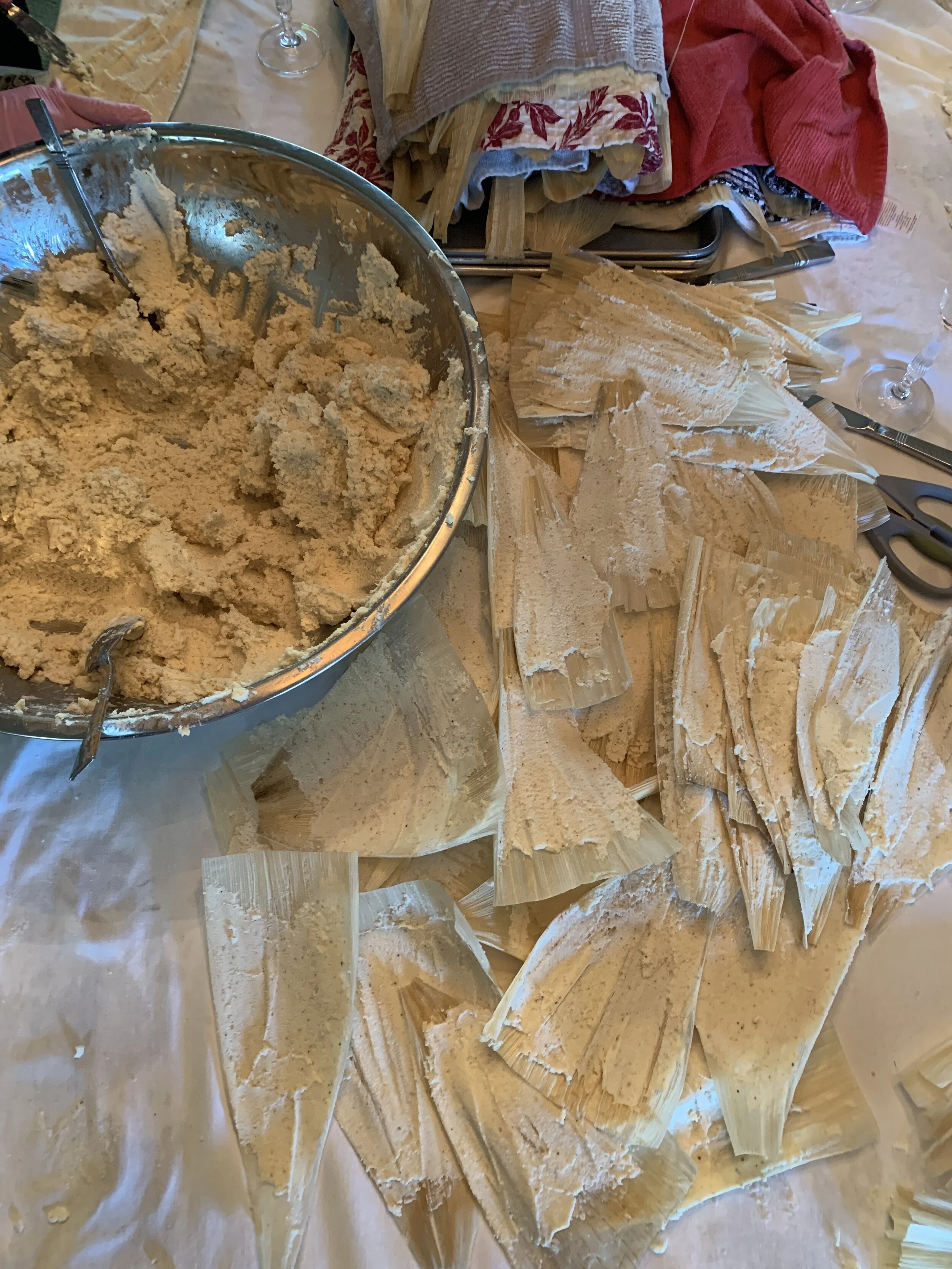 Masa prep on cornhusk.JPG
