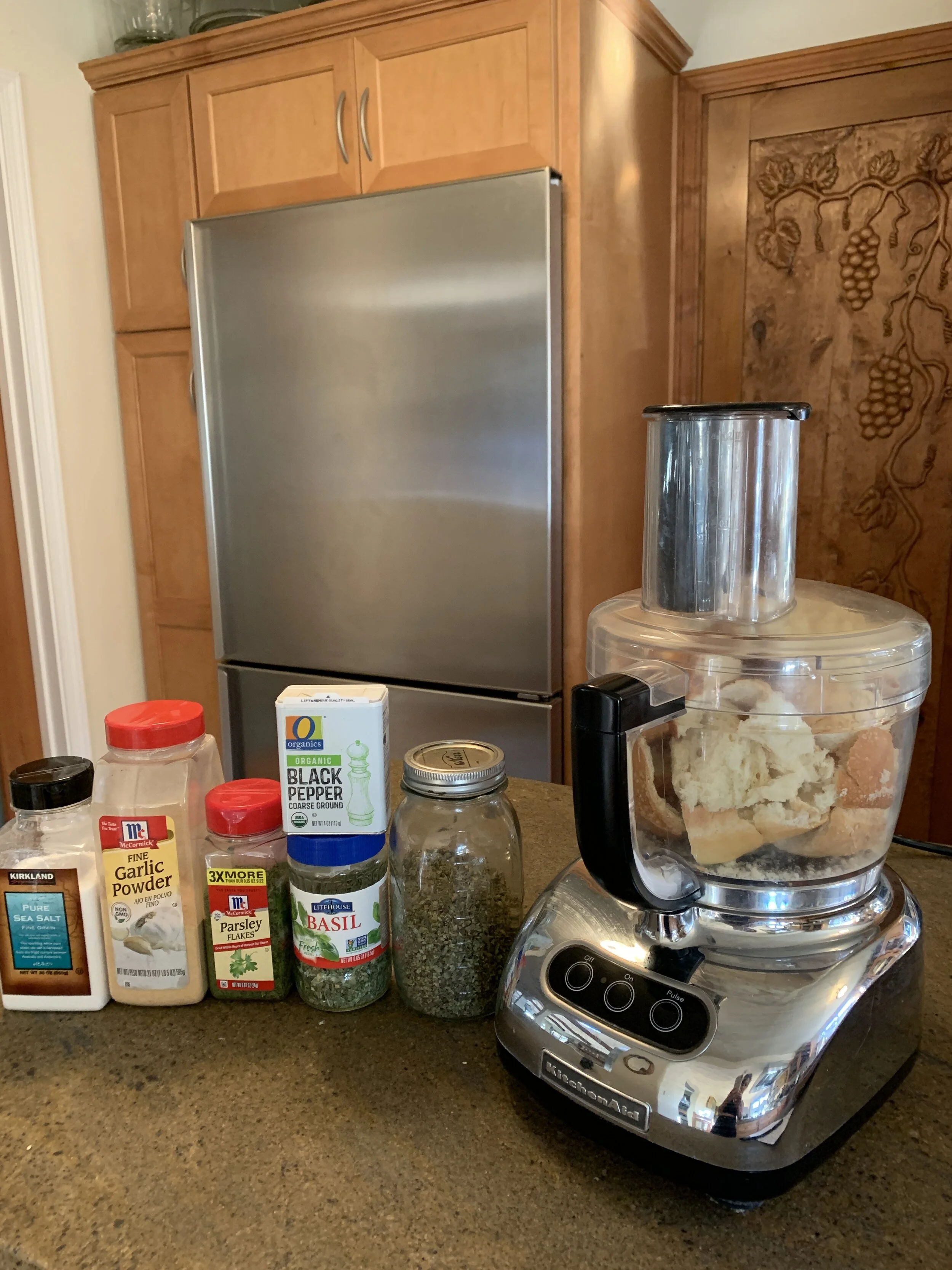 Stale bread in Food Processor.JPG