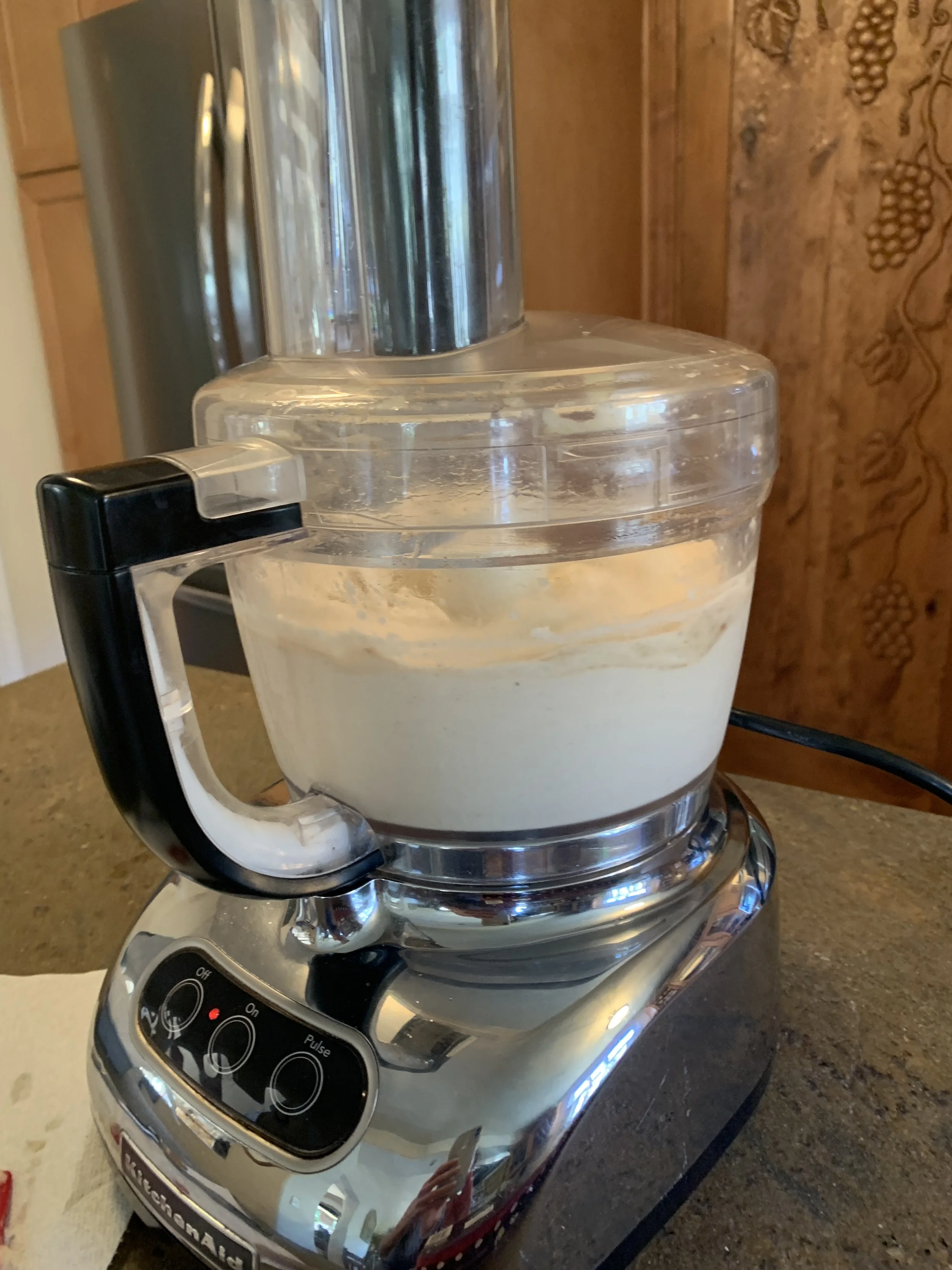 Banana blended smooth in food processor.JPG