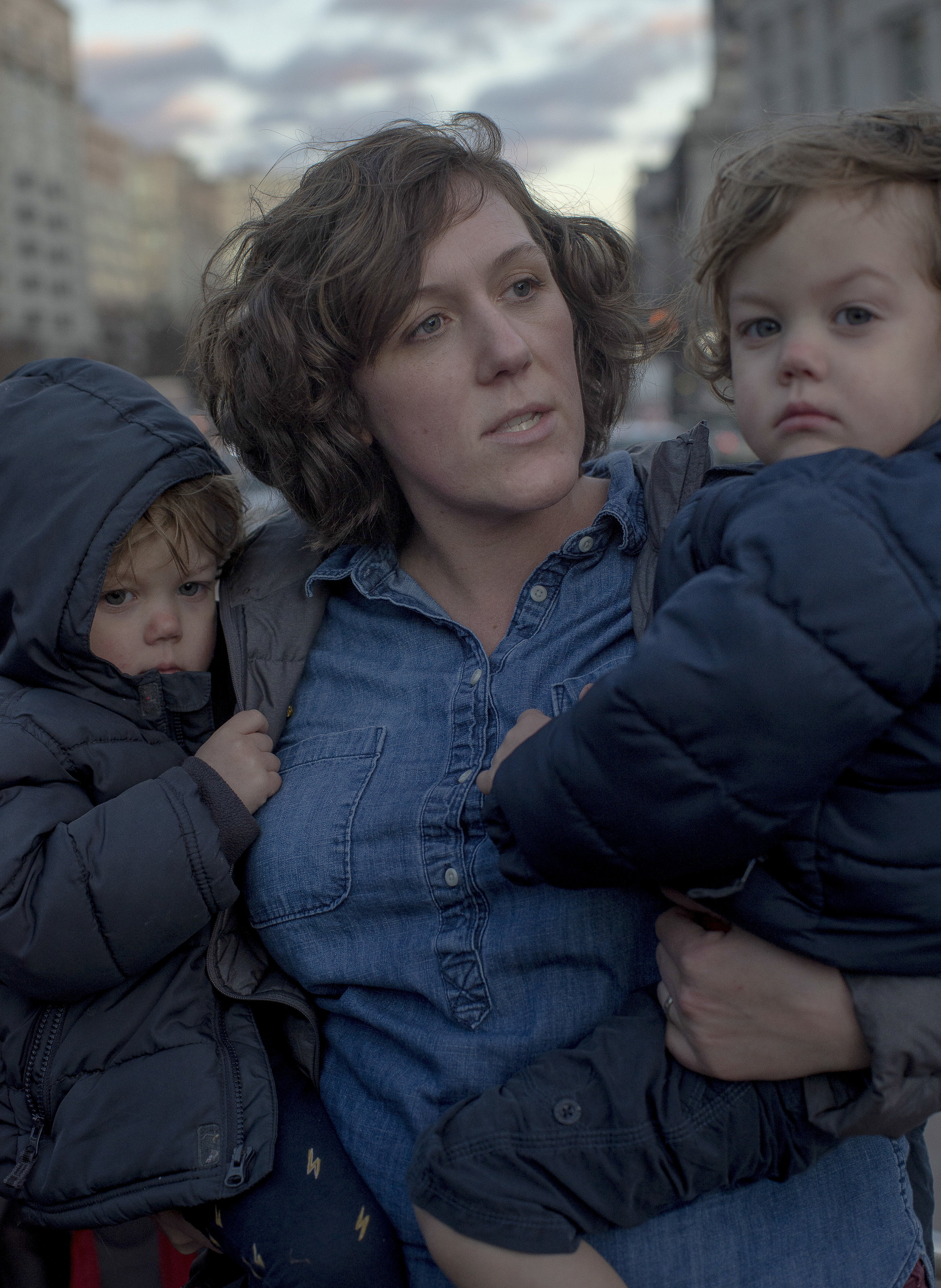  Karen Hoesrt, with Myles, left, and Simon, right, in Washington, D.C. 