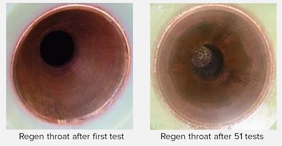 RL-10 combustion chamber before and after extensive testing