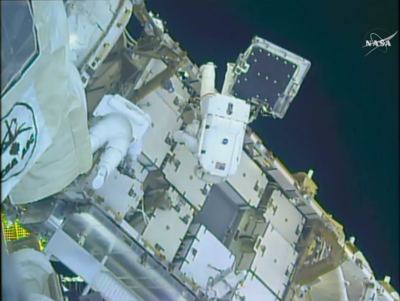 Adapter on-orbit, during installation