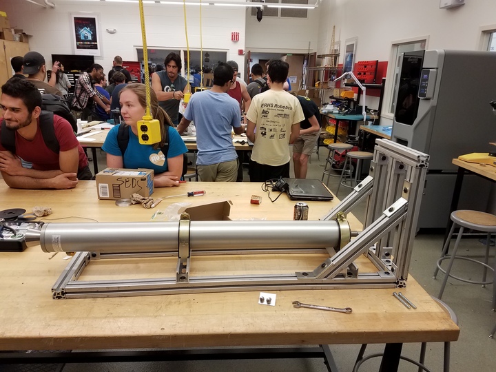 Motor in the brand new test stand