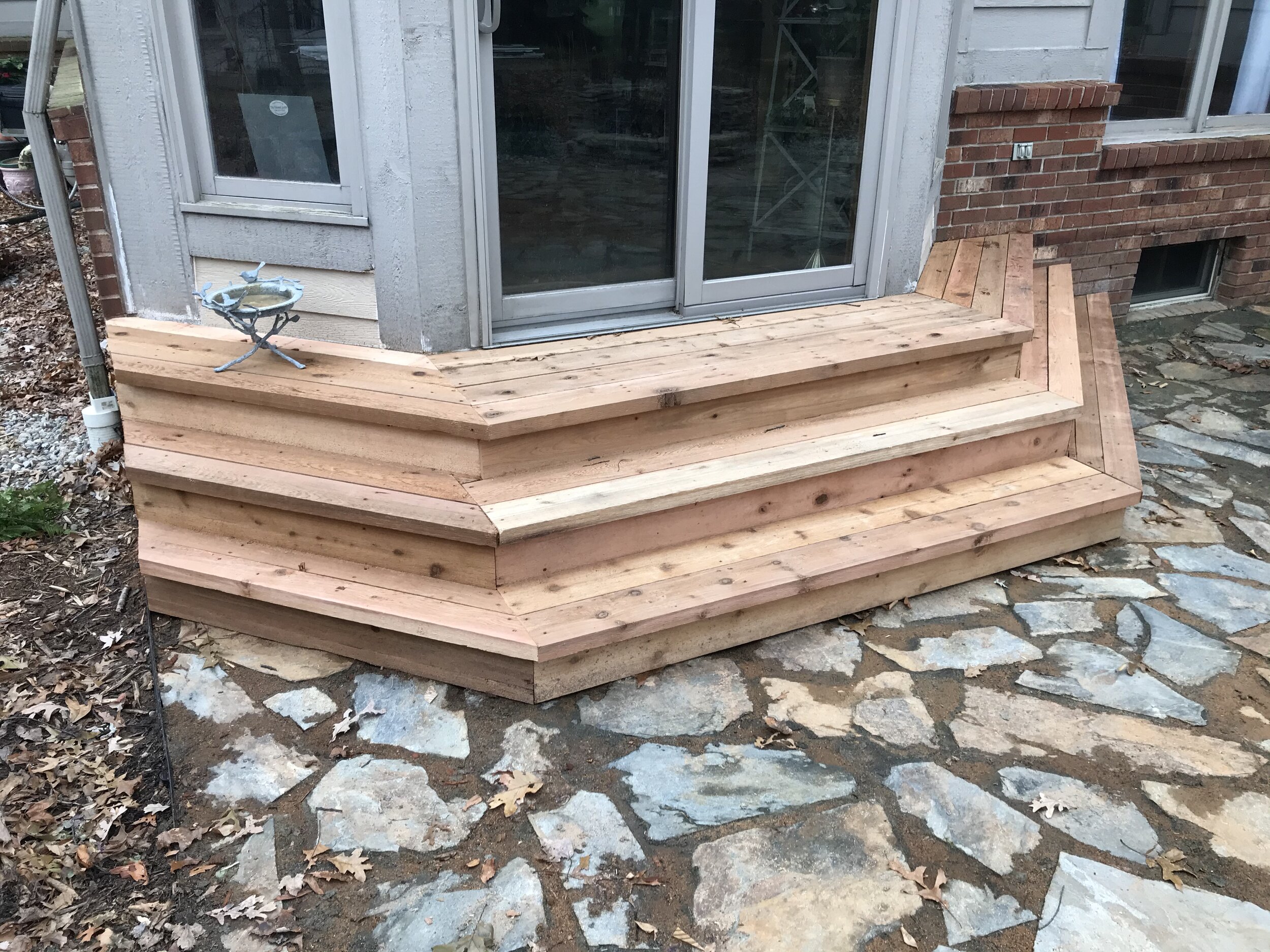 Wrap Around Stair Unit built from Rough Hewn Red Cedar  